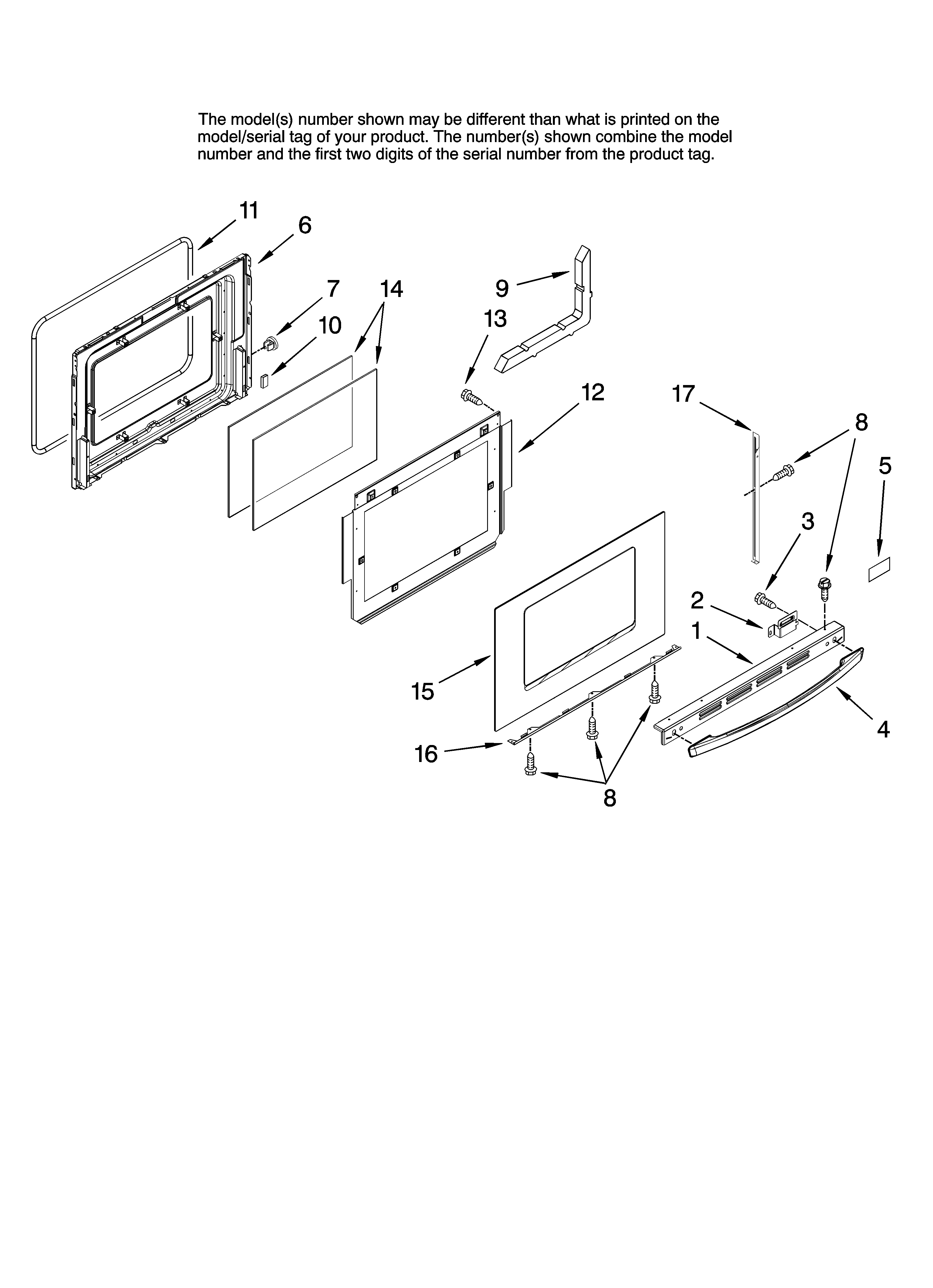 Whirlpool GW399LXUQ06 door parts diagram