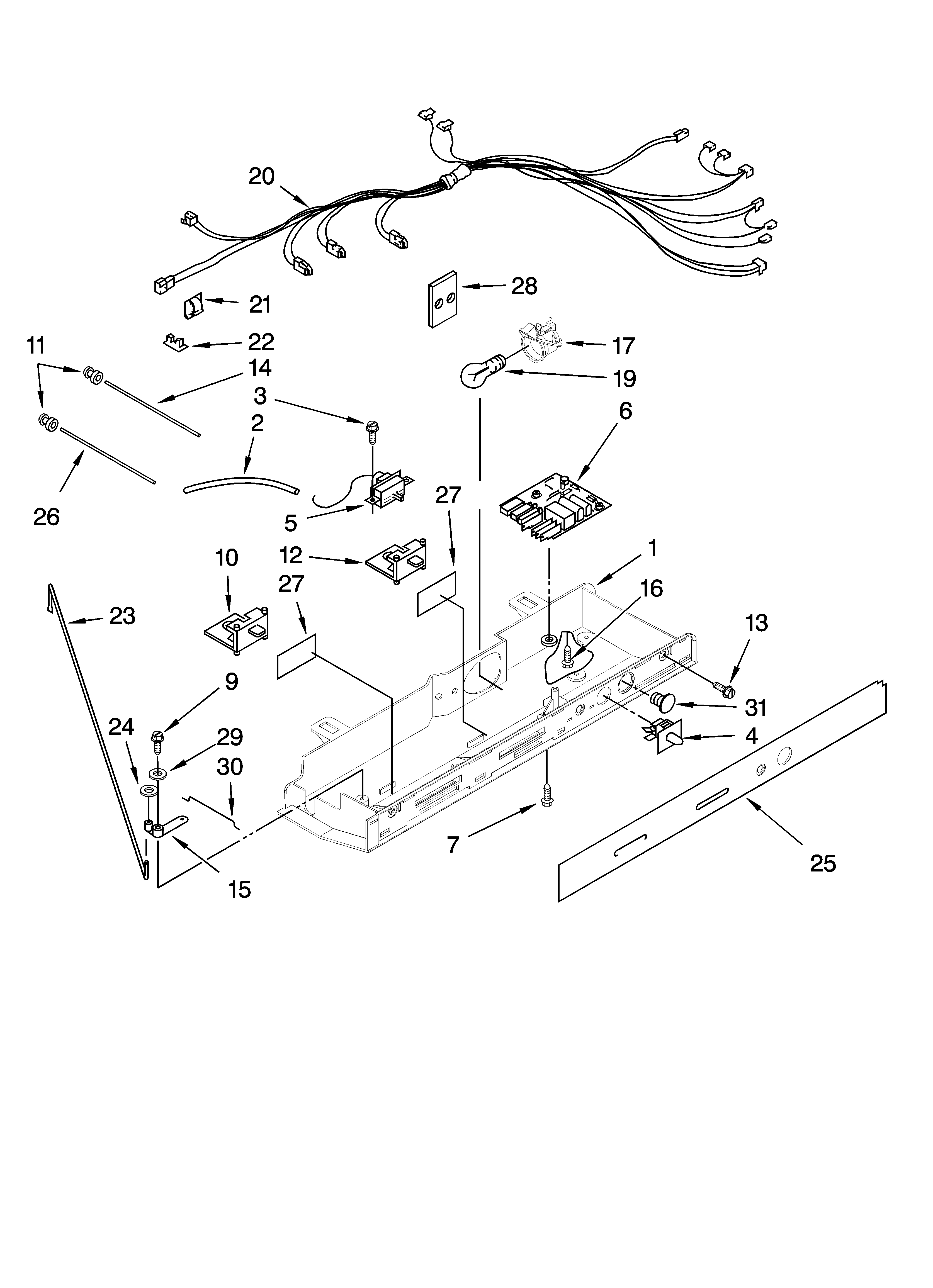 KitchenAid KSRG25FVWH01 control parts diagram