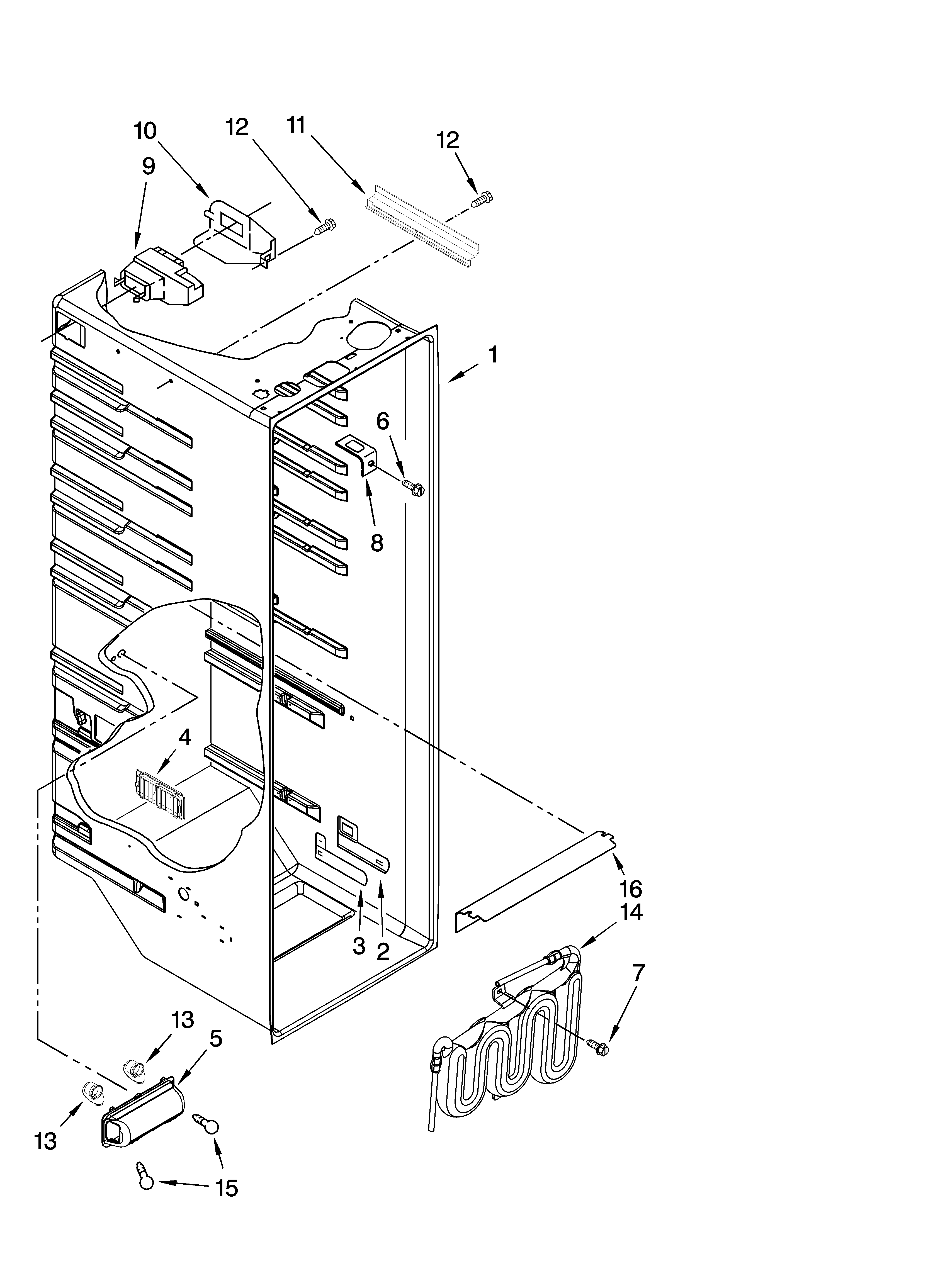 KitchenAid KSRV22FVWH02 refrigerator liner parts diagram