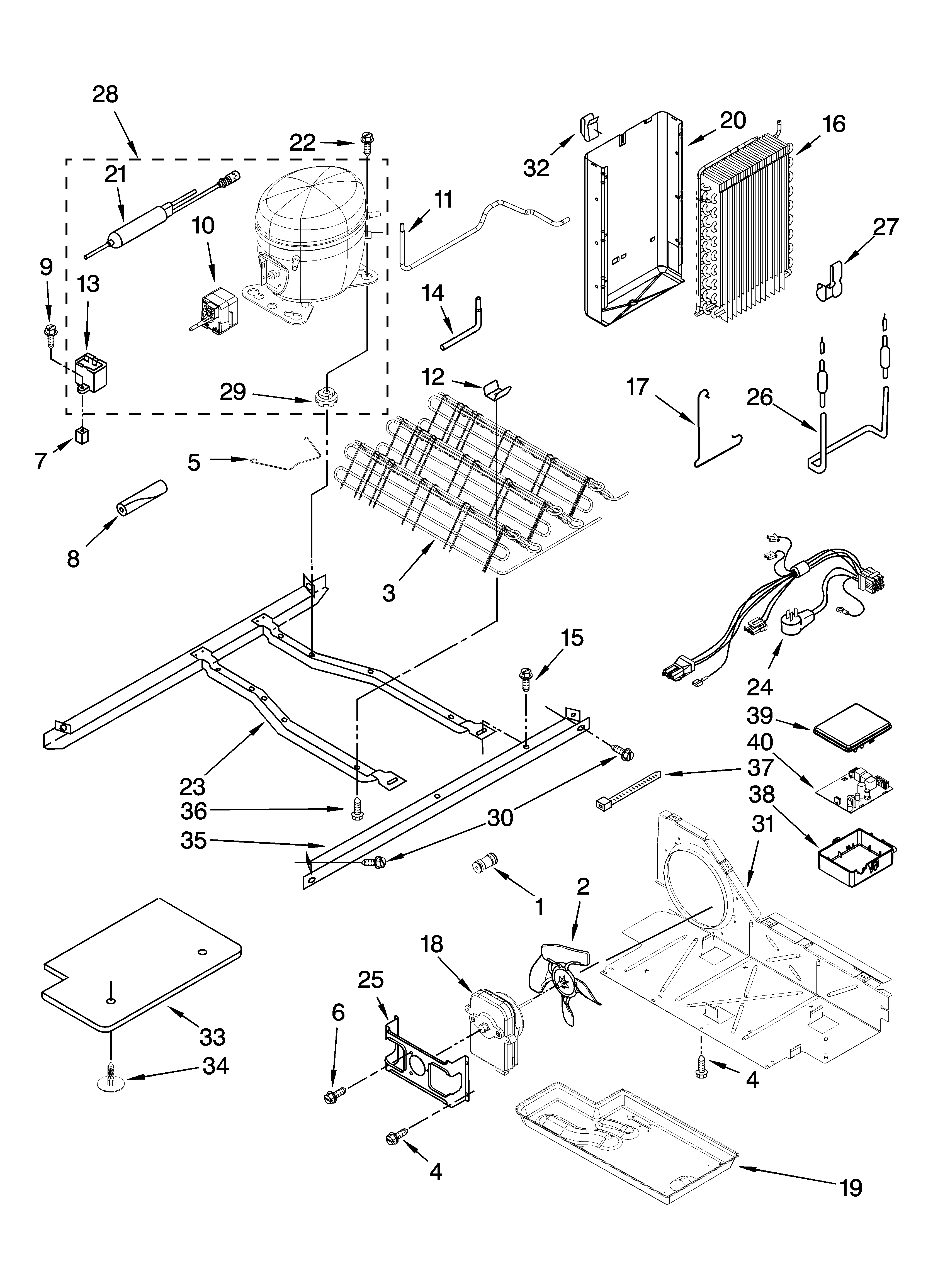 KitchenAid KSRV22FVWH02 unit parts diagram