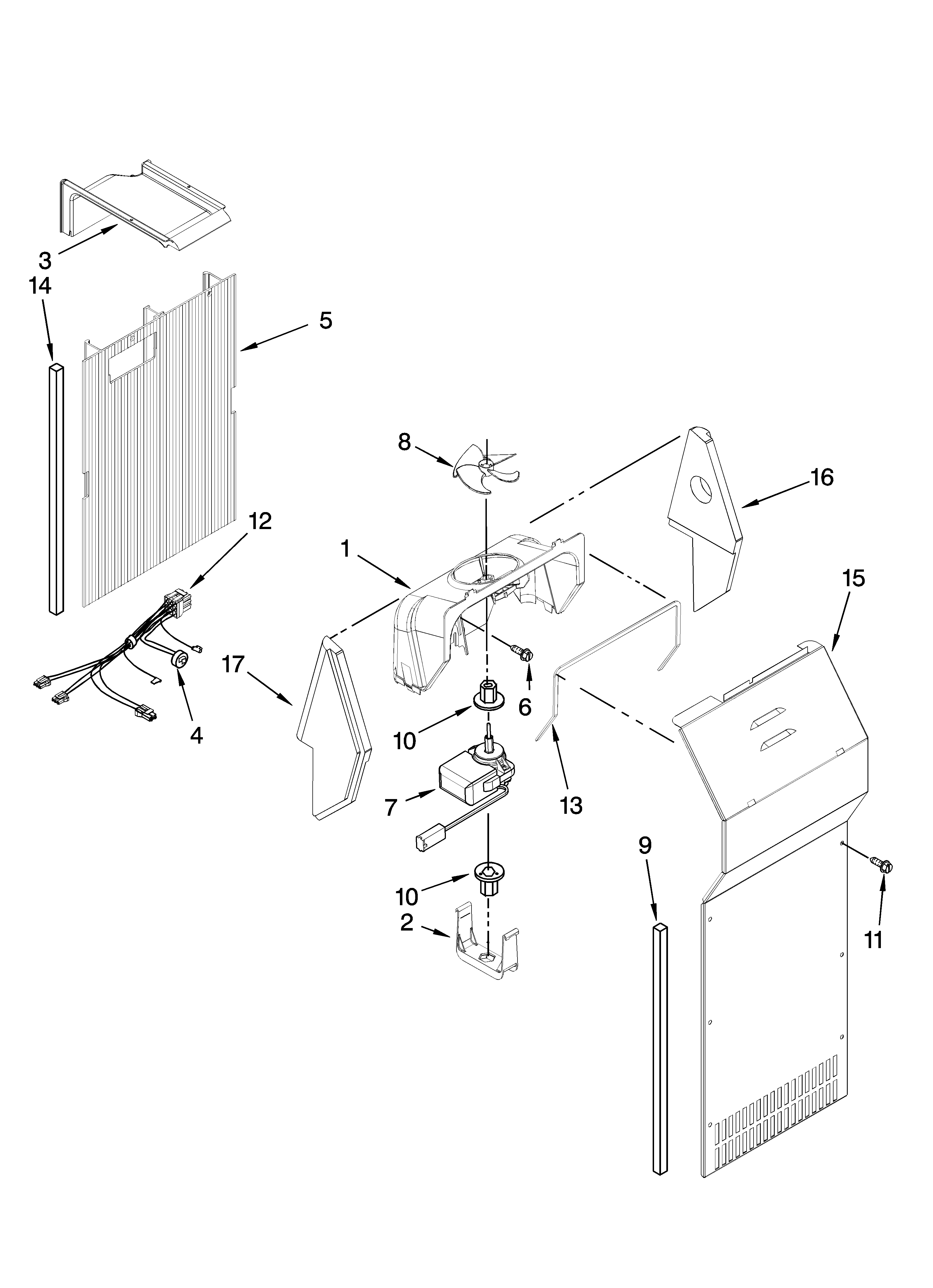 KitchenAid KSRV22FVWH02 air flow parts diagram