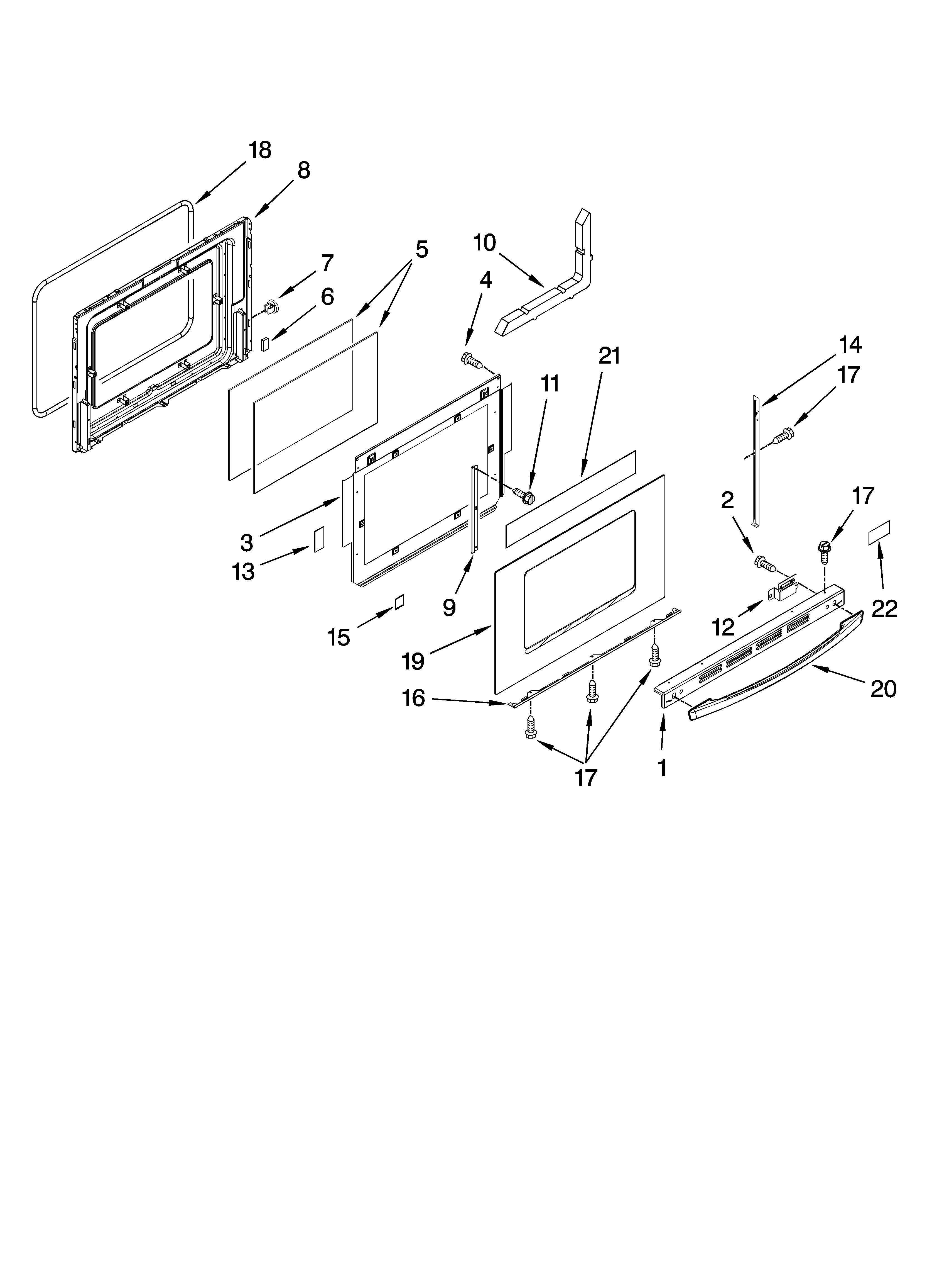 Whirlpool WDE150LVQ01 door parts diagram