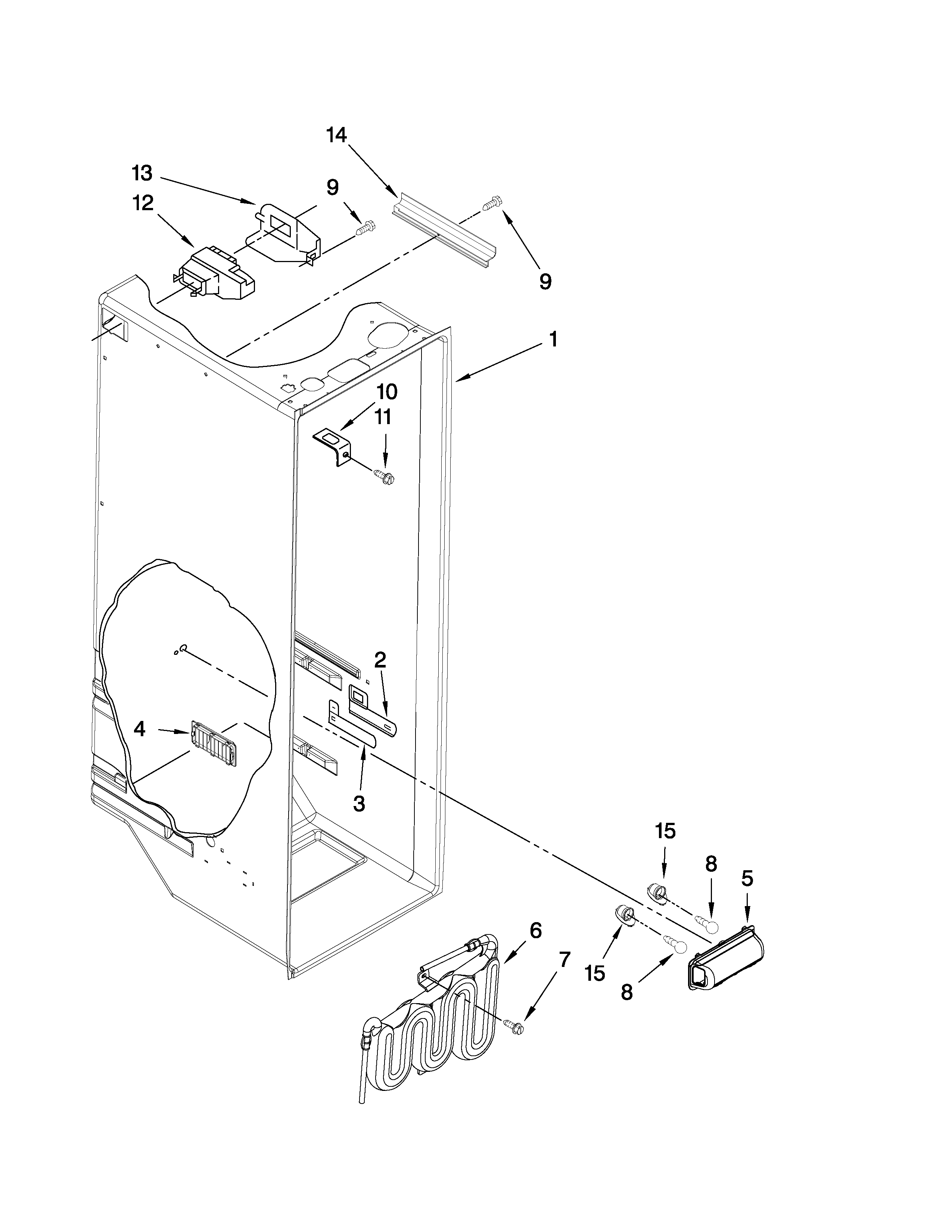 Maytag MSD2550VEU01 refrigerator liner parts diagram