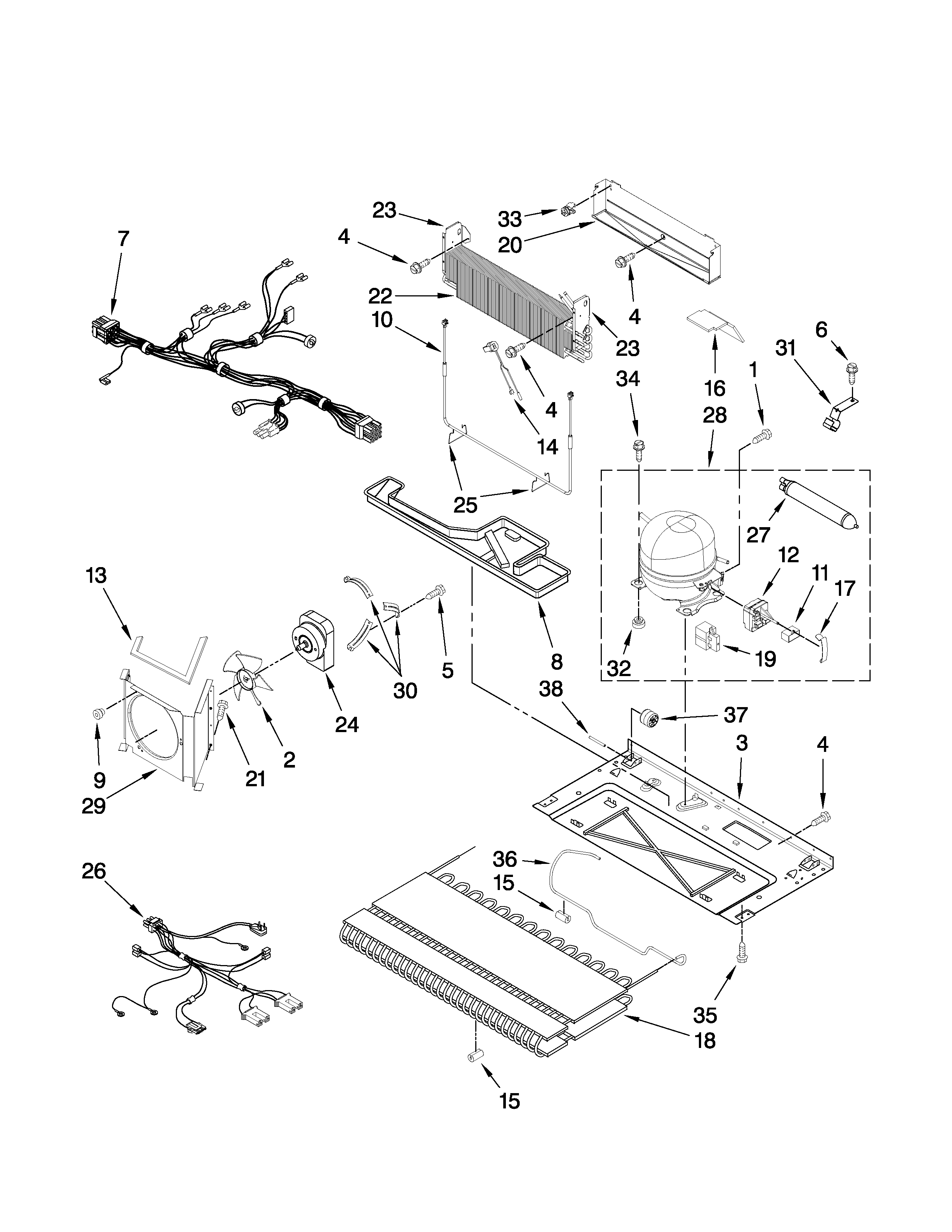 Amana AFI2538AEW3 unit parts diagram