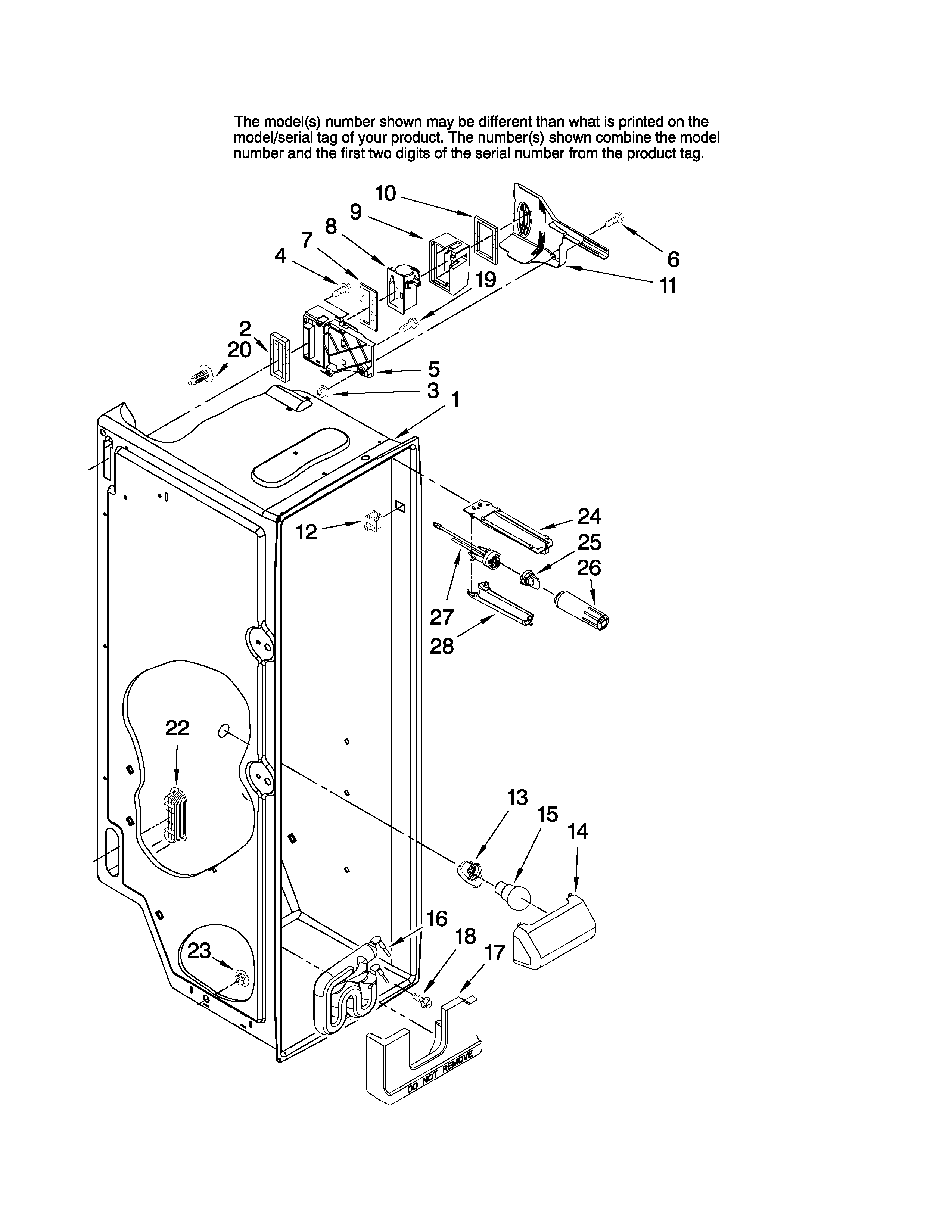 Amana AC2228HEKS14 refrigerator liner parts diagram