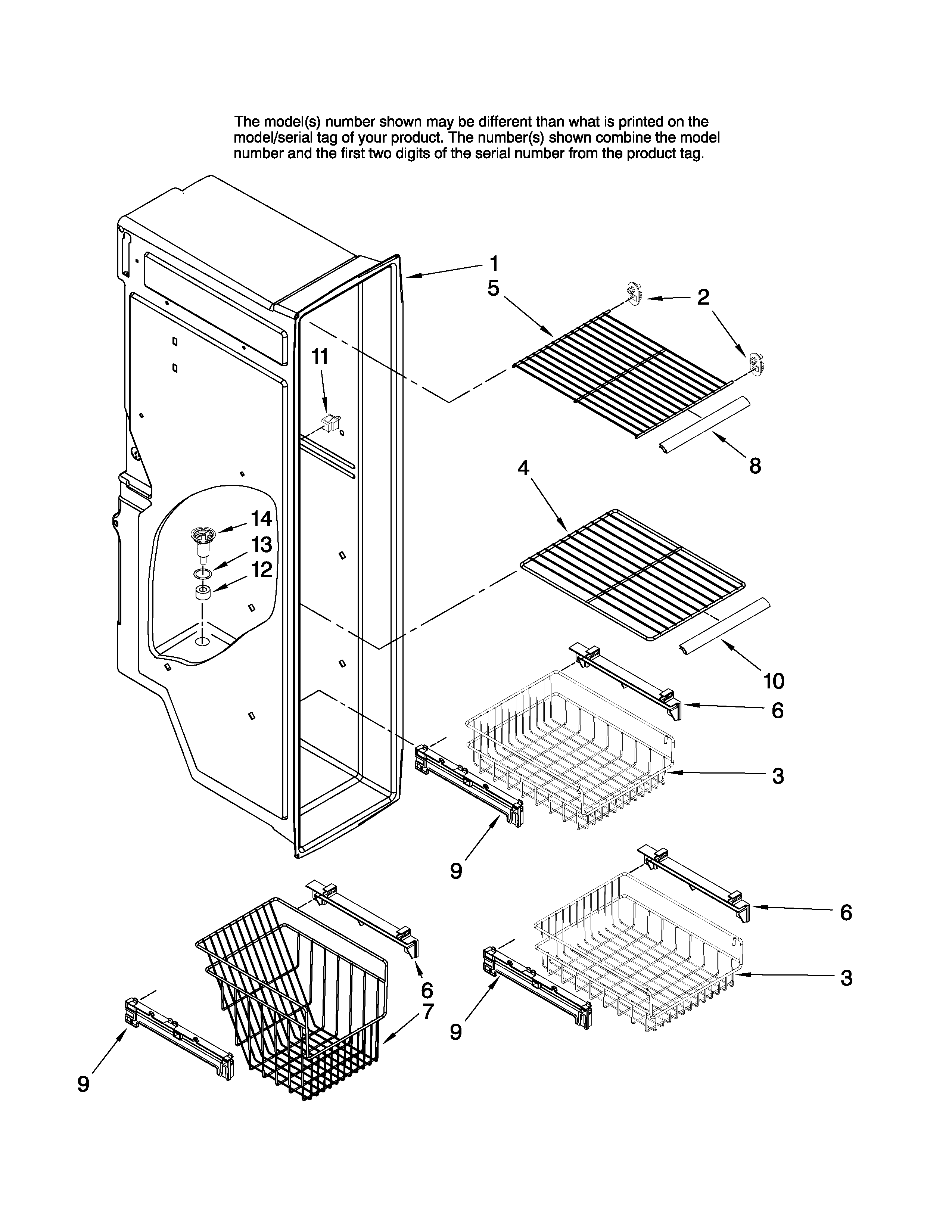 Amana AC2228HEKS14 freezer liner parts diagram