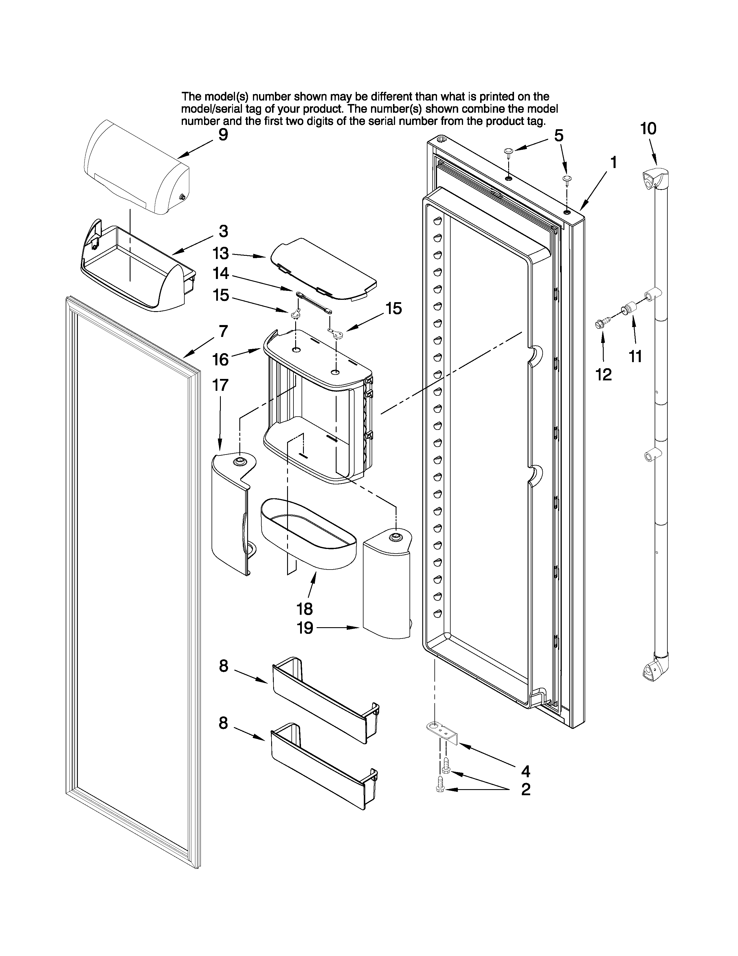 Amana AC2228HEKS14 refrigerator door parts diagram