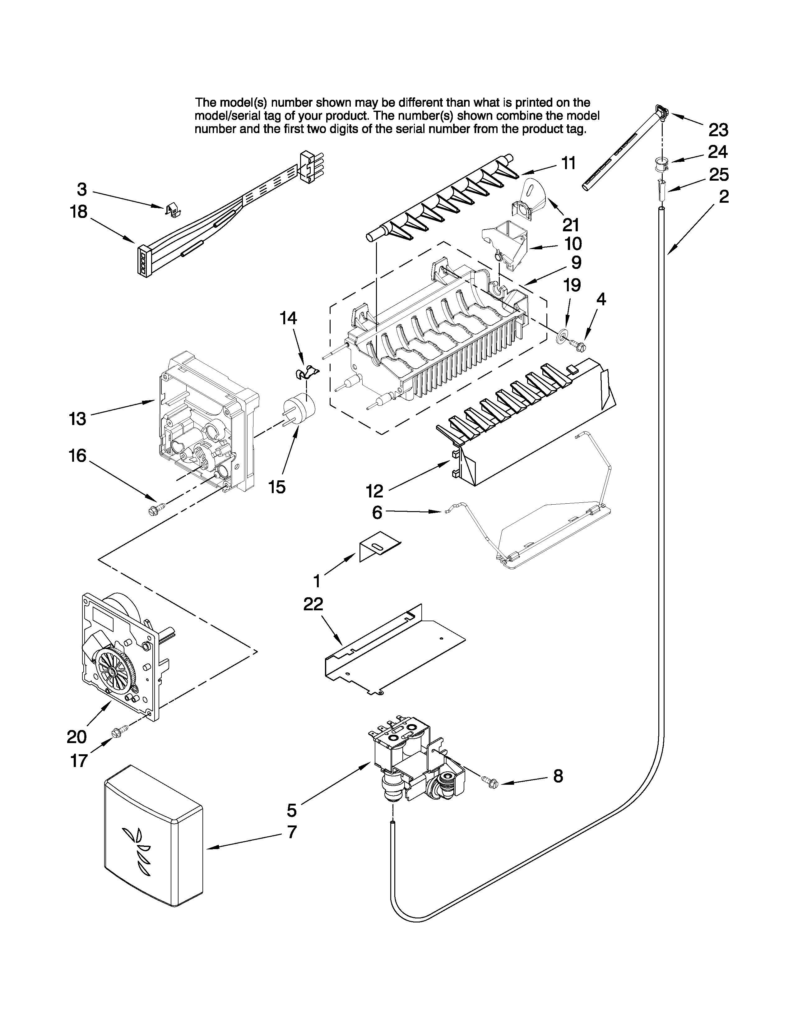 Amana AC2228HEKS14 icemaker parts diagram