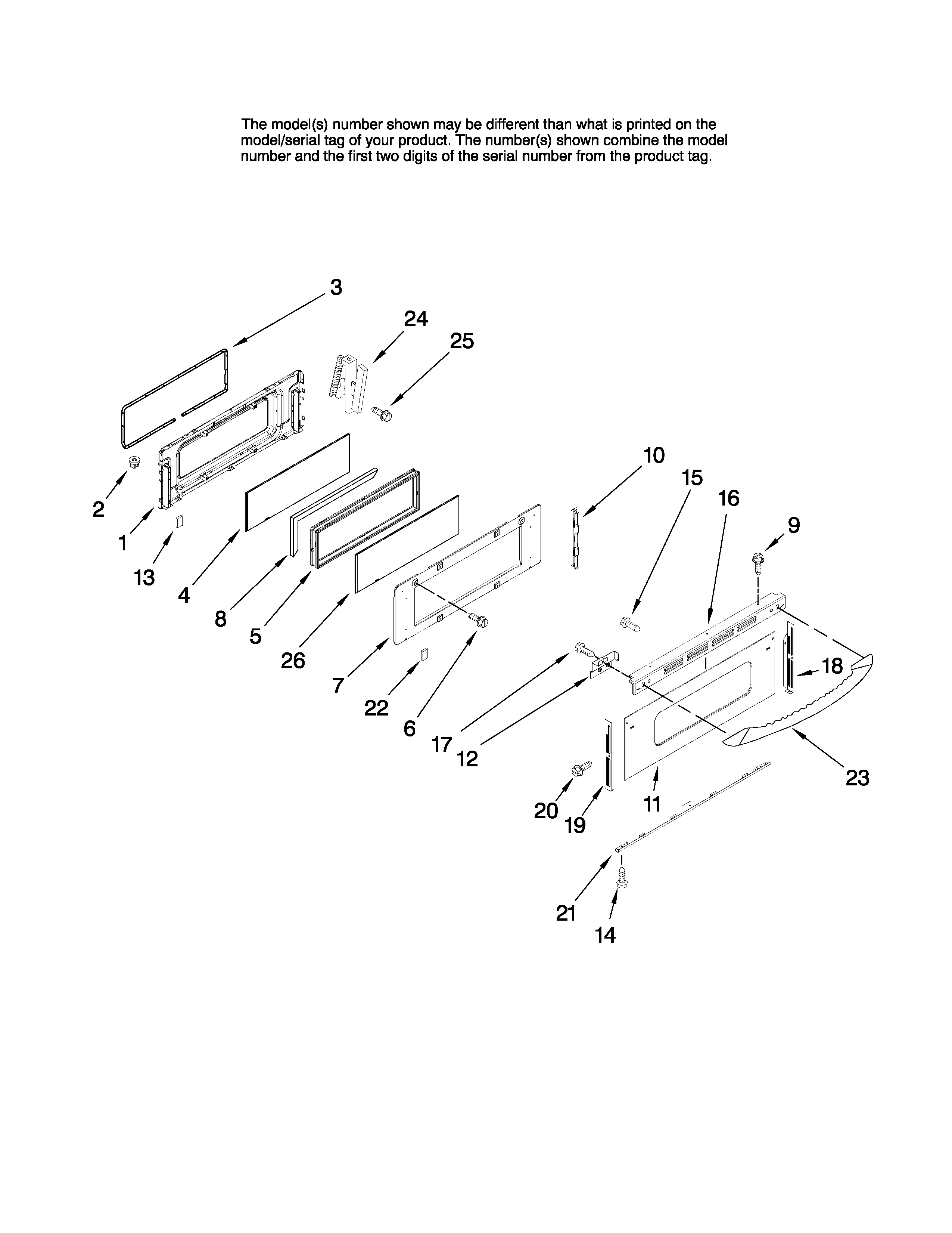 Maytag MER6755AAW25 upper door parts diagram