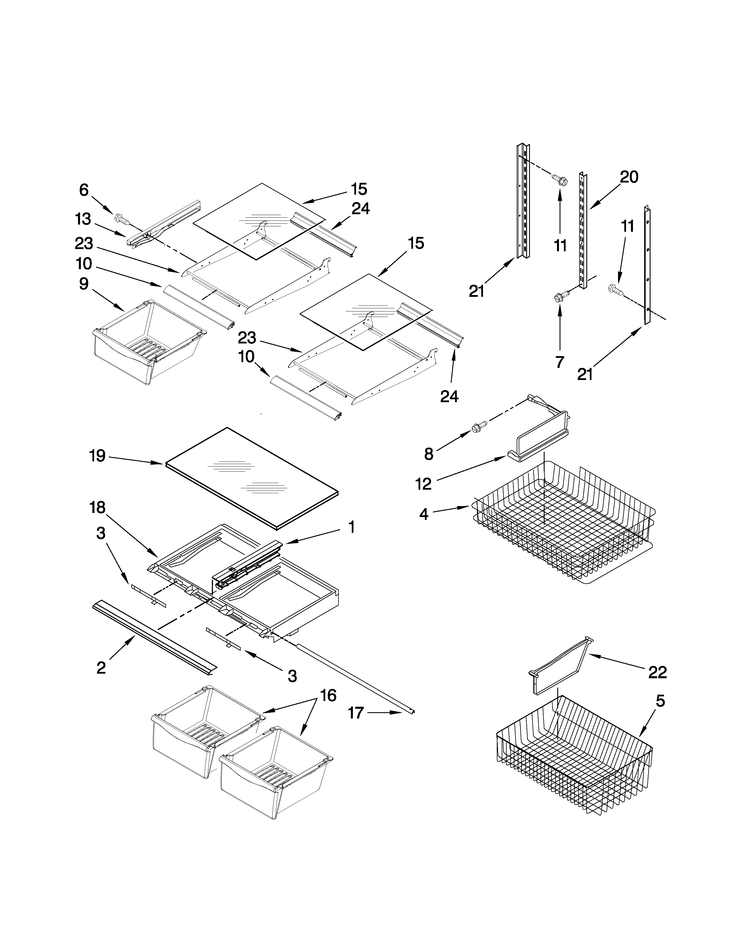 Amana ABB2222FED1 shelf parts diagram