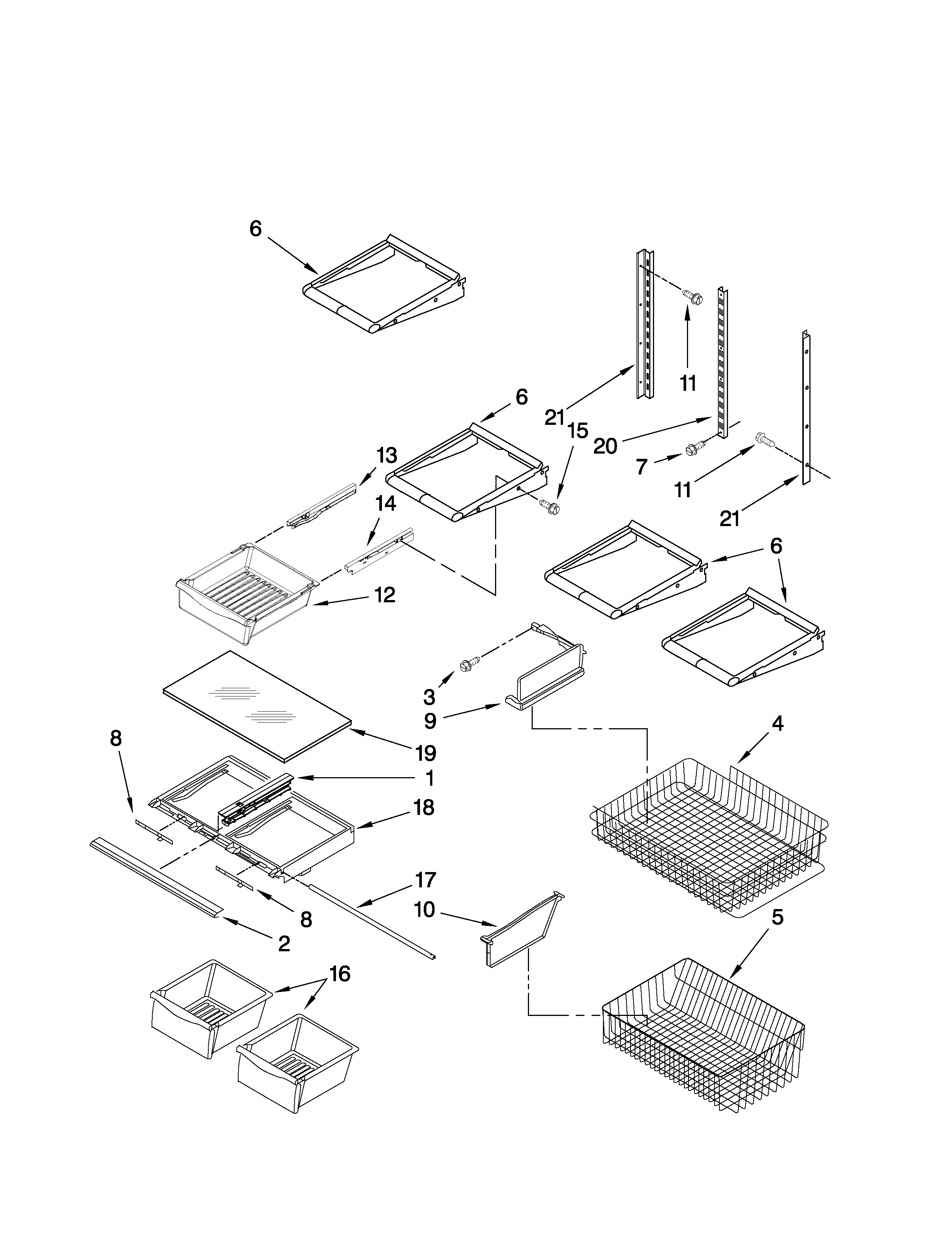 Maytag MBF1956KEW2 shelf parts diagram