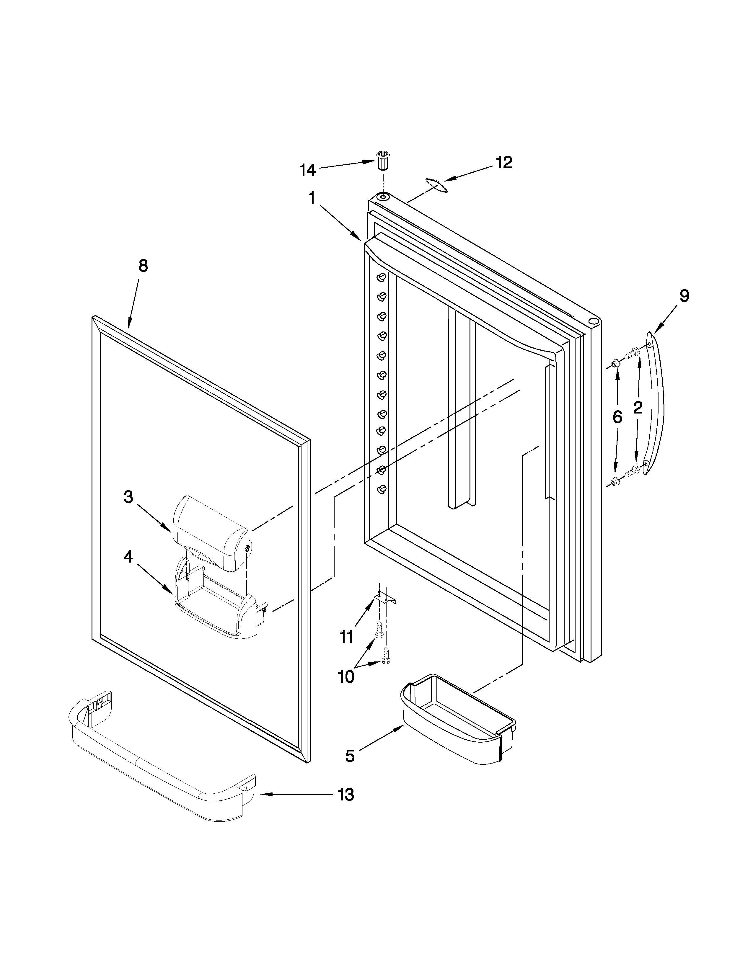 Maytag MBL1952KES3 refrigerator door parts diagram