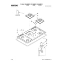 Maytag MGC4436BDW12 cooktop, burner and grate parts diagram