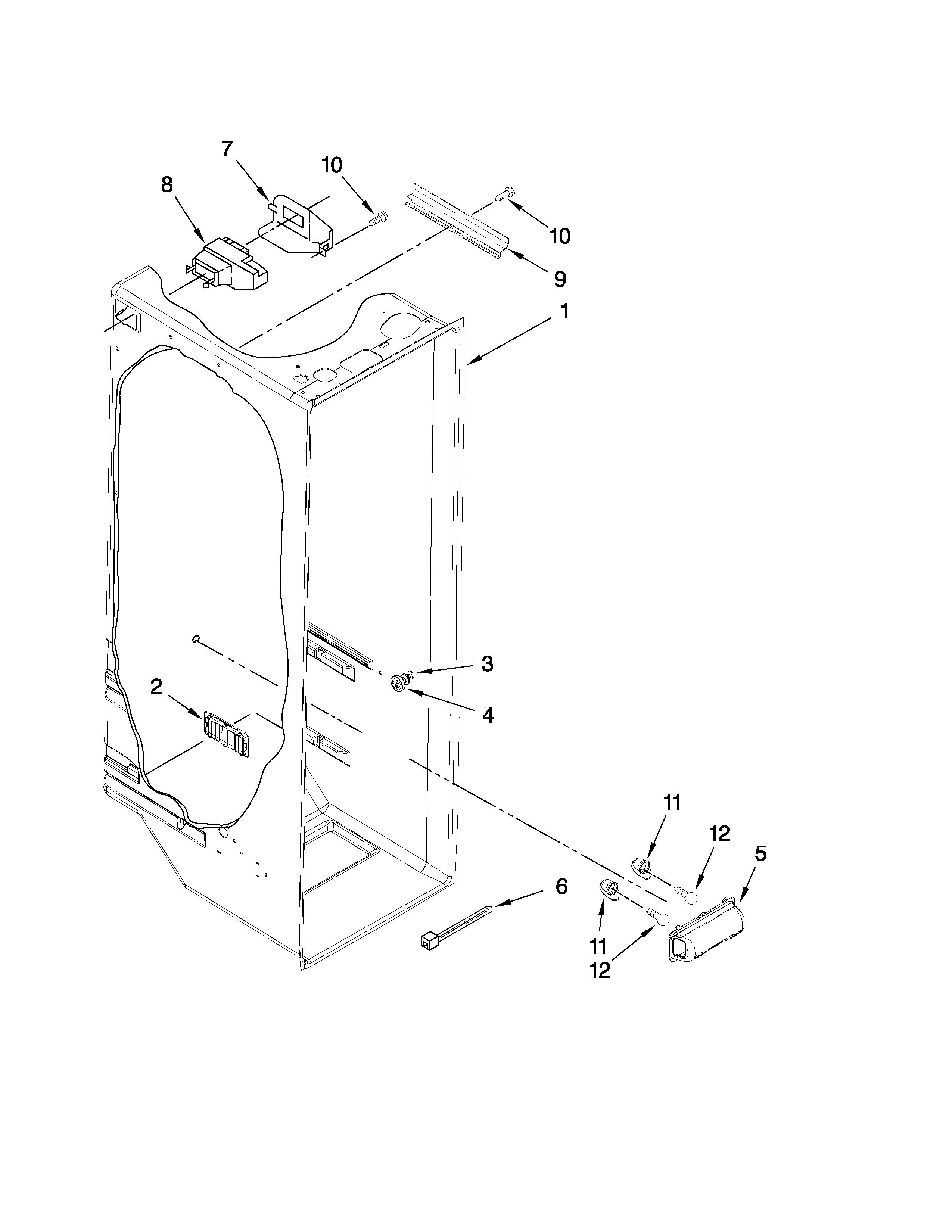 Amana ASD2520WRW00 refrigerator liner parts diagram
