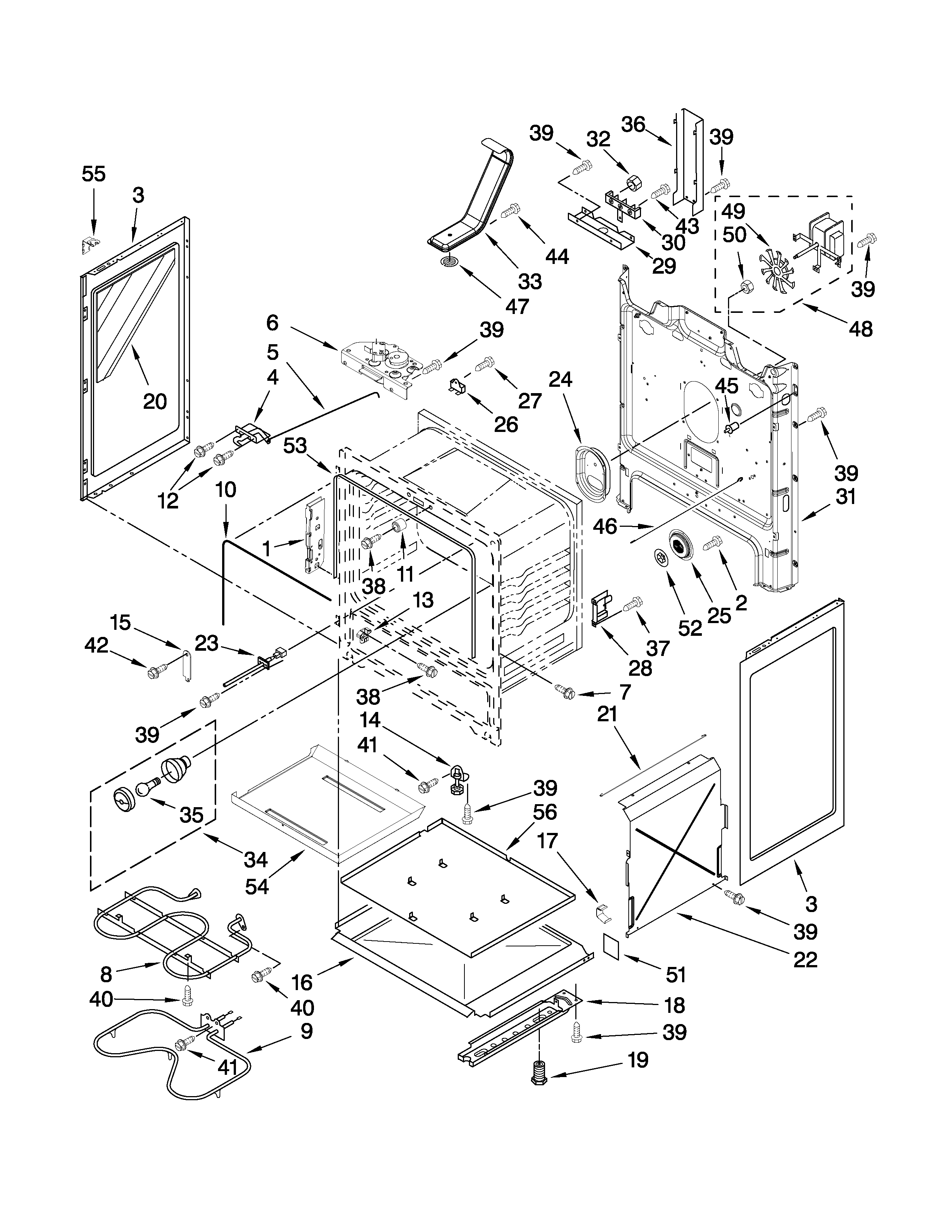 Maytag MER7765WW0 chassis parts diagram