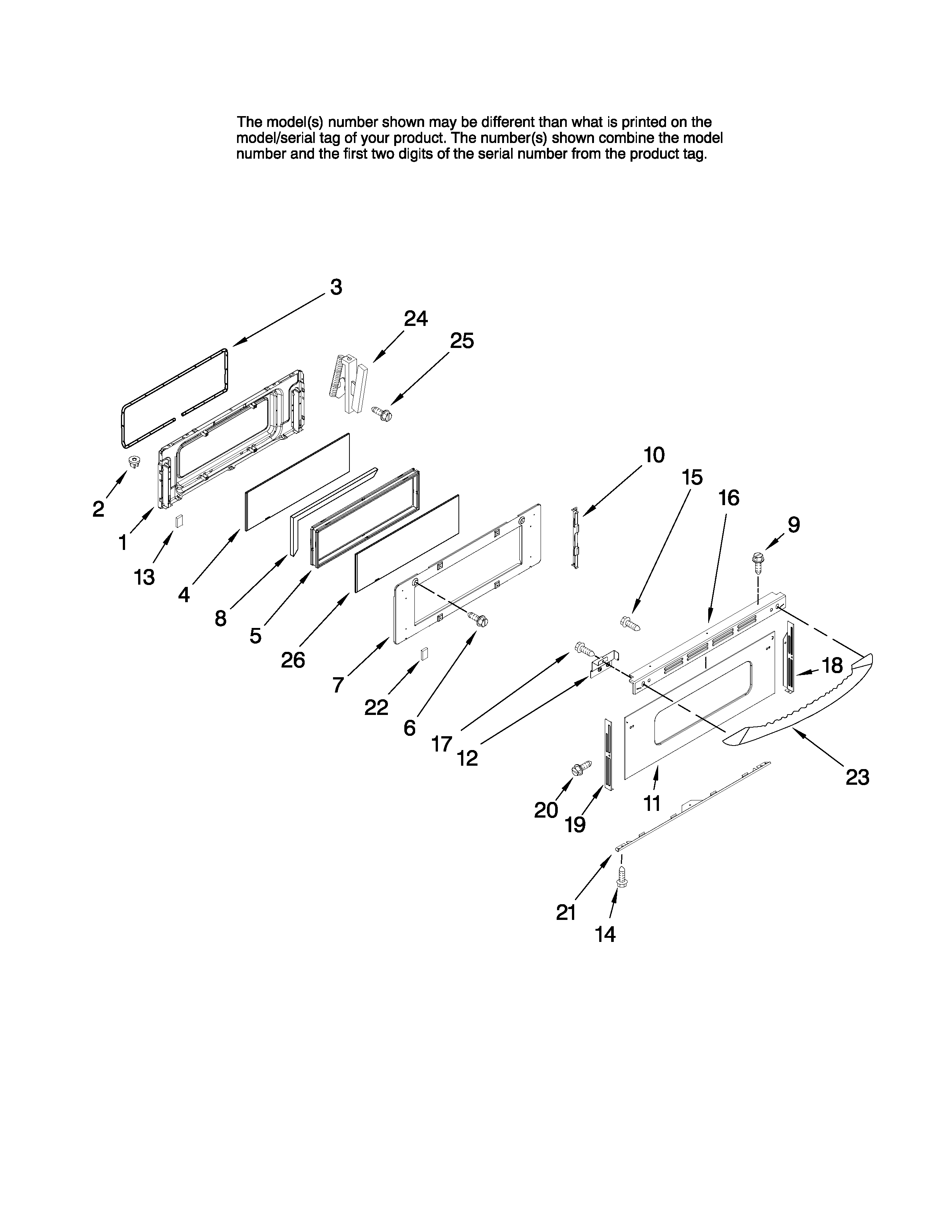 Maytag MER6751AAB23 upper door parts diagram