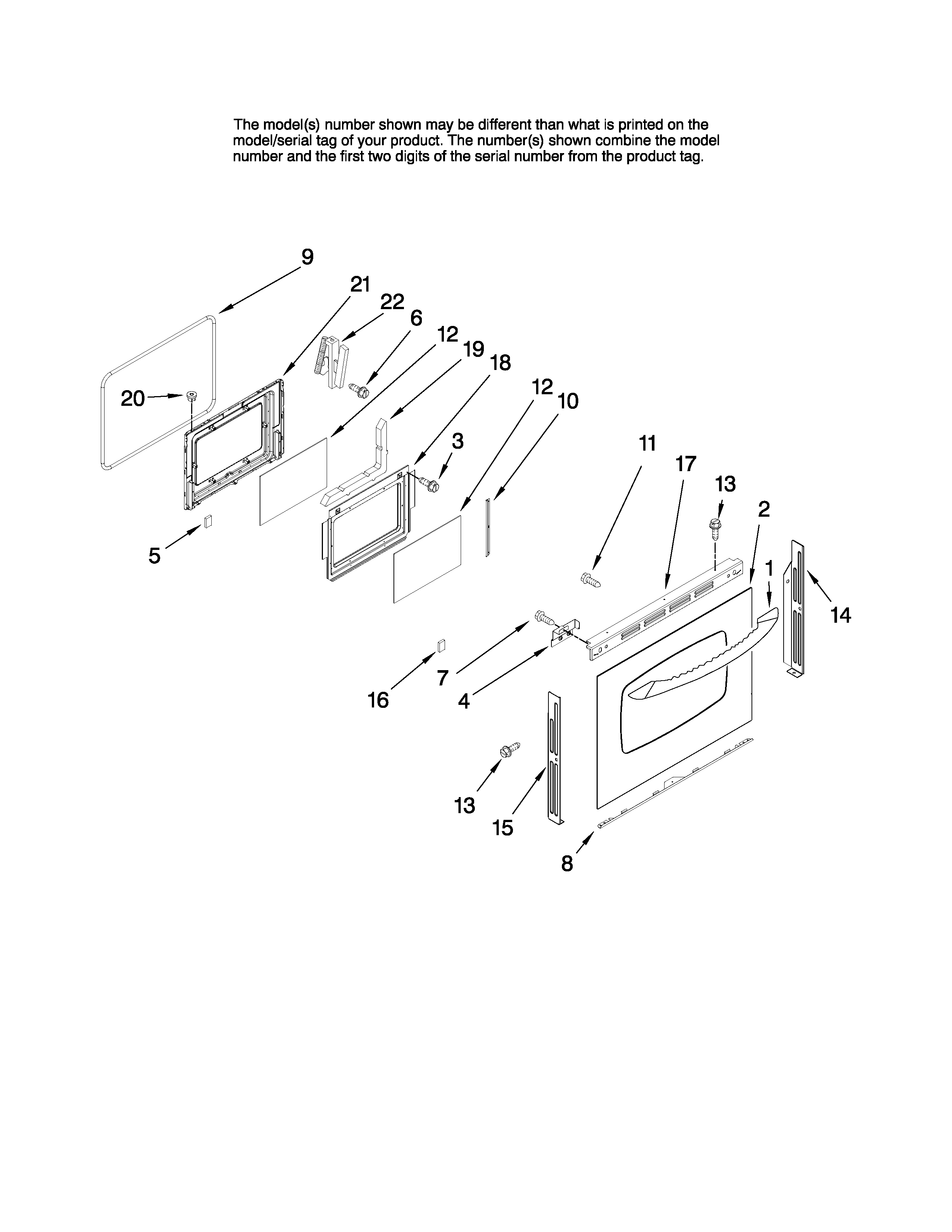 Maytag MER6751AAW24 lower door parts diagram