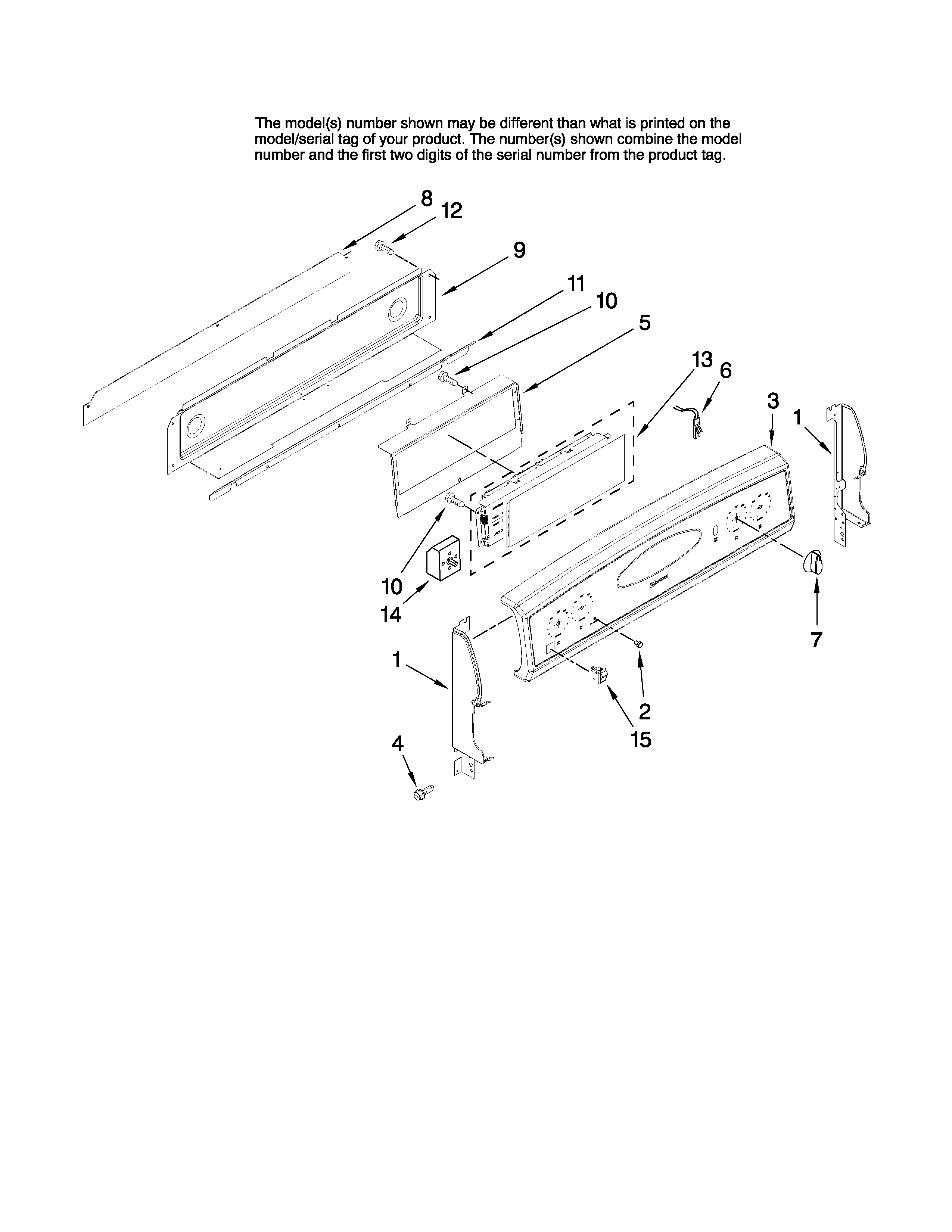 Maytag MER6875BAF17 control panel parts diagram