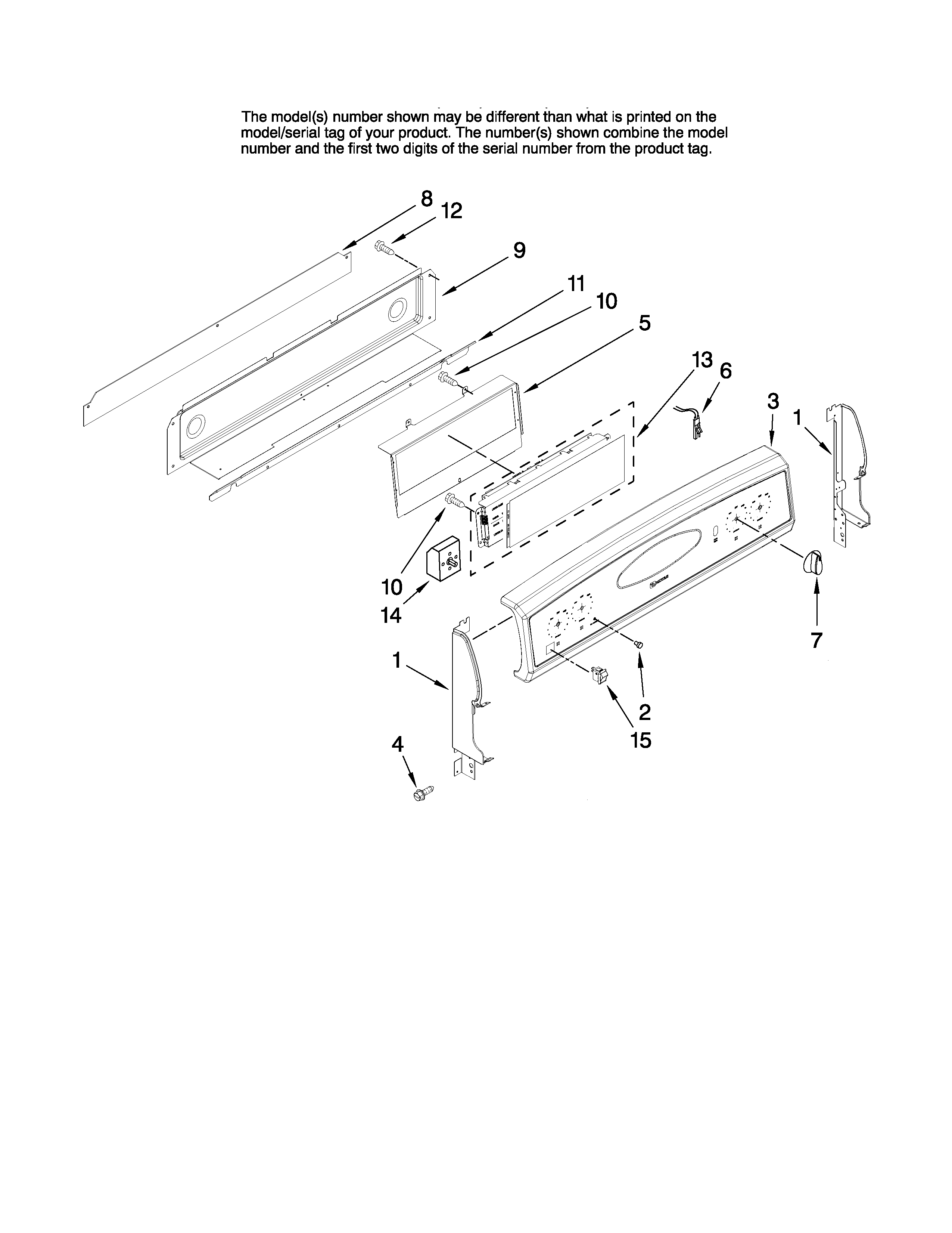 Maytag MER6775BCB17 control panel parts diagram