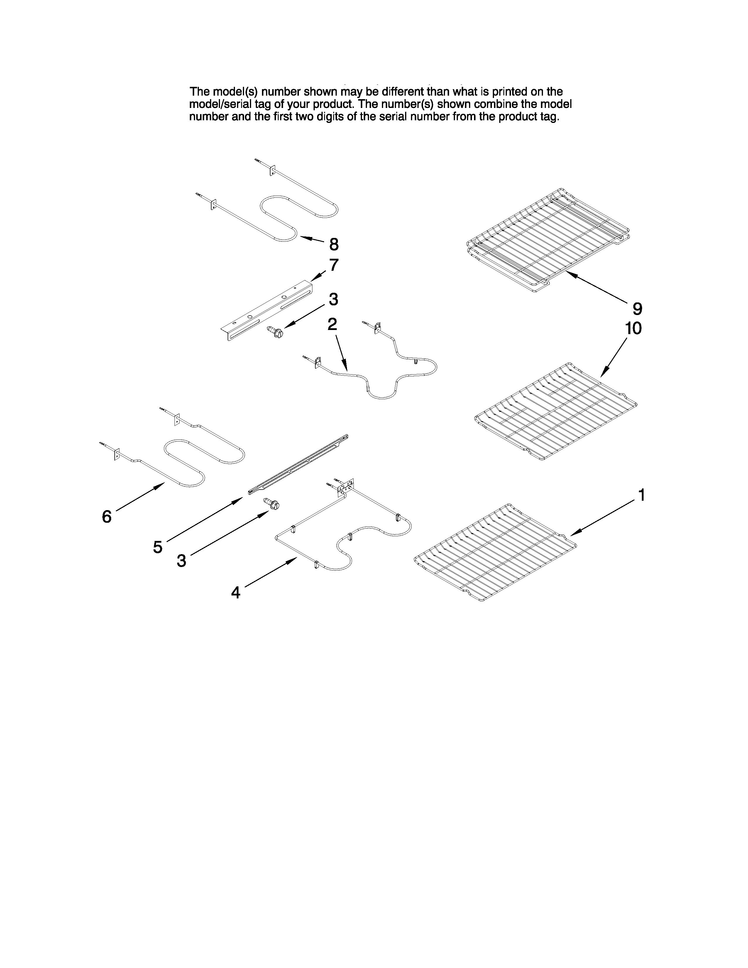 Maytag MER6775BCB17 rack and element parts diagram