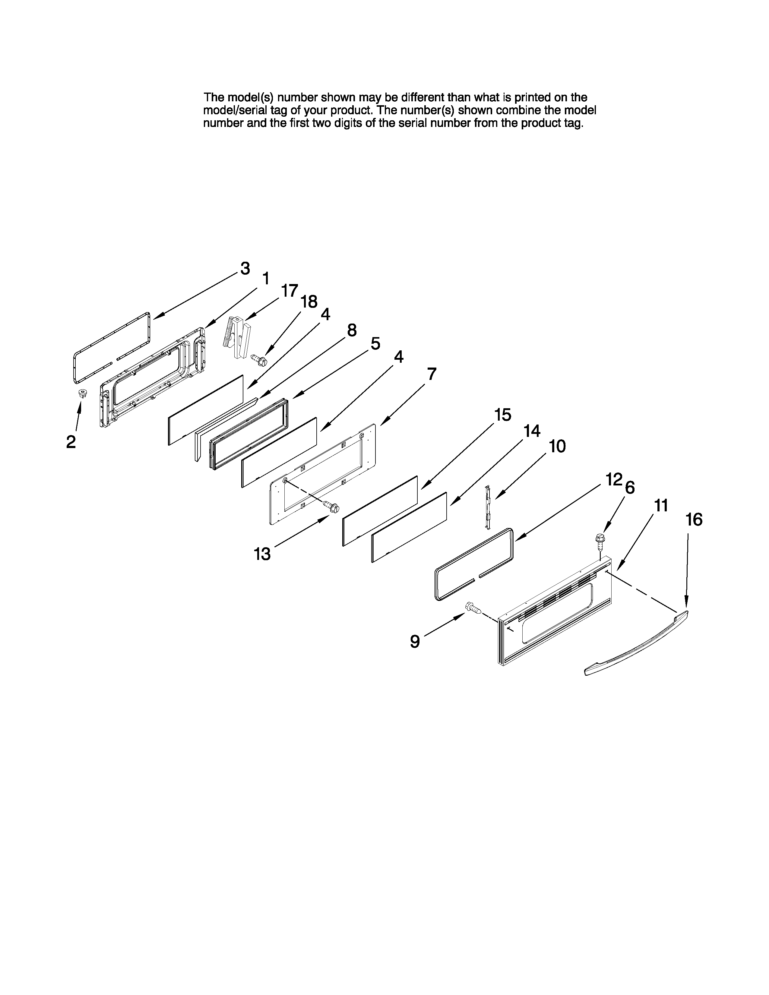 Maytag MER6775BCS17 upper door parts diagram