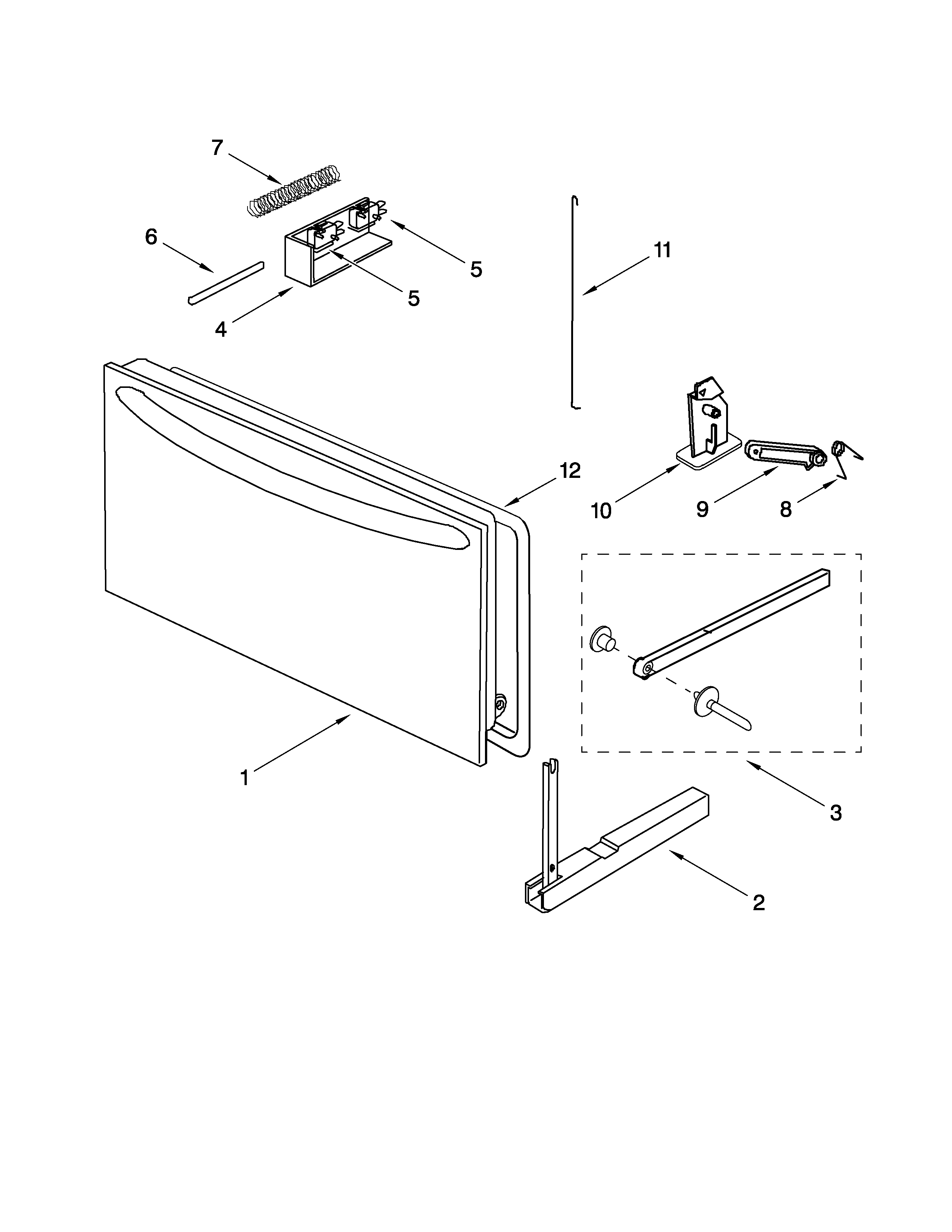 KitchenAid KBMS1454SBT0 door parts diagram