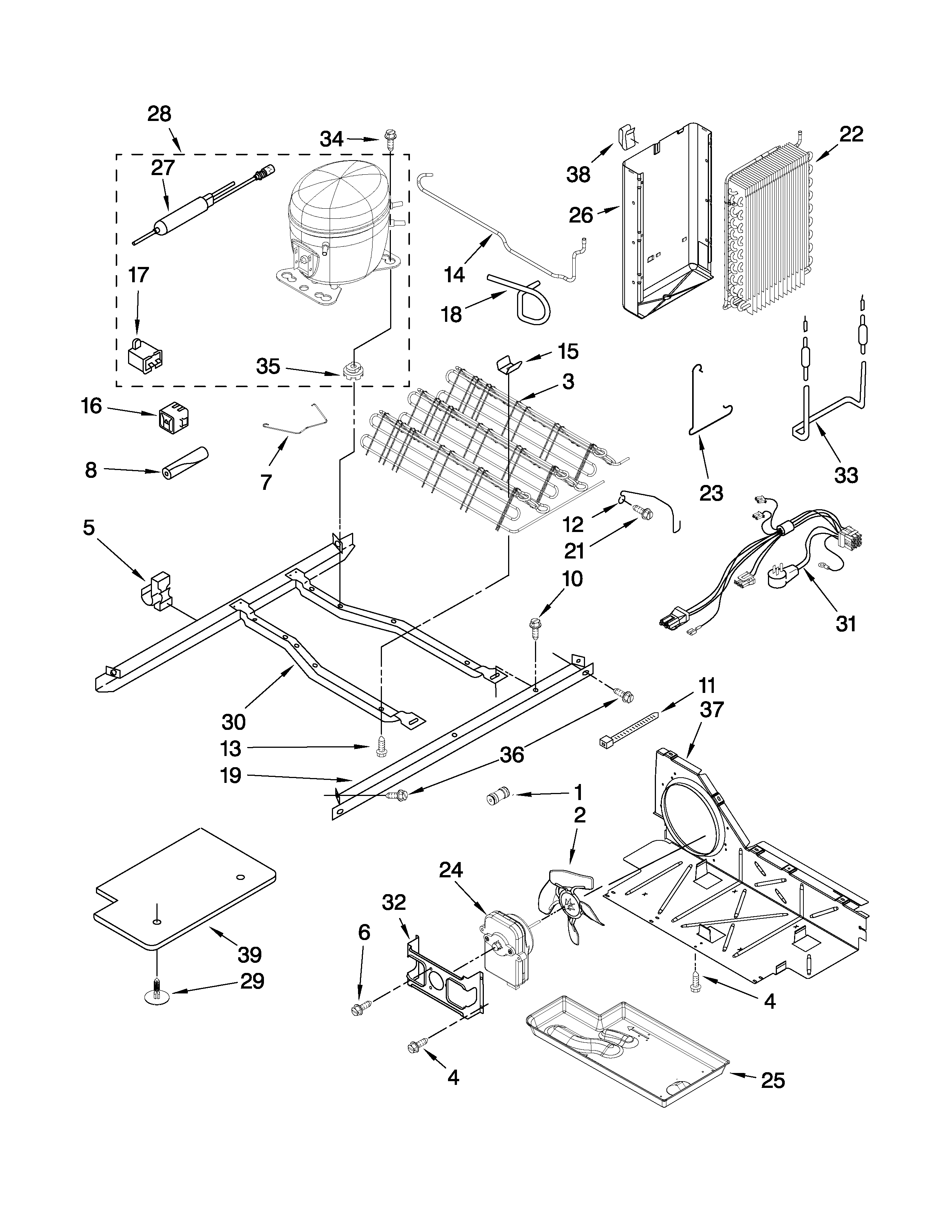 Whirlpool ED5VHEXVL00 unit parts diagram