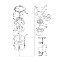 Whirlpool WTW6800WB1 motor, basket and tub parts diagram