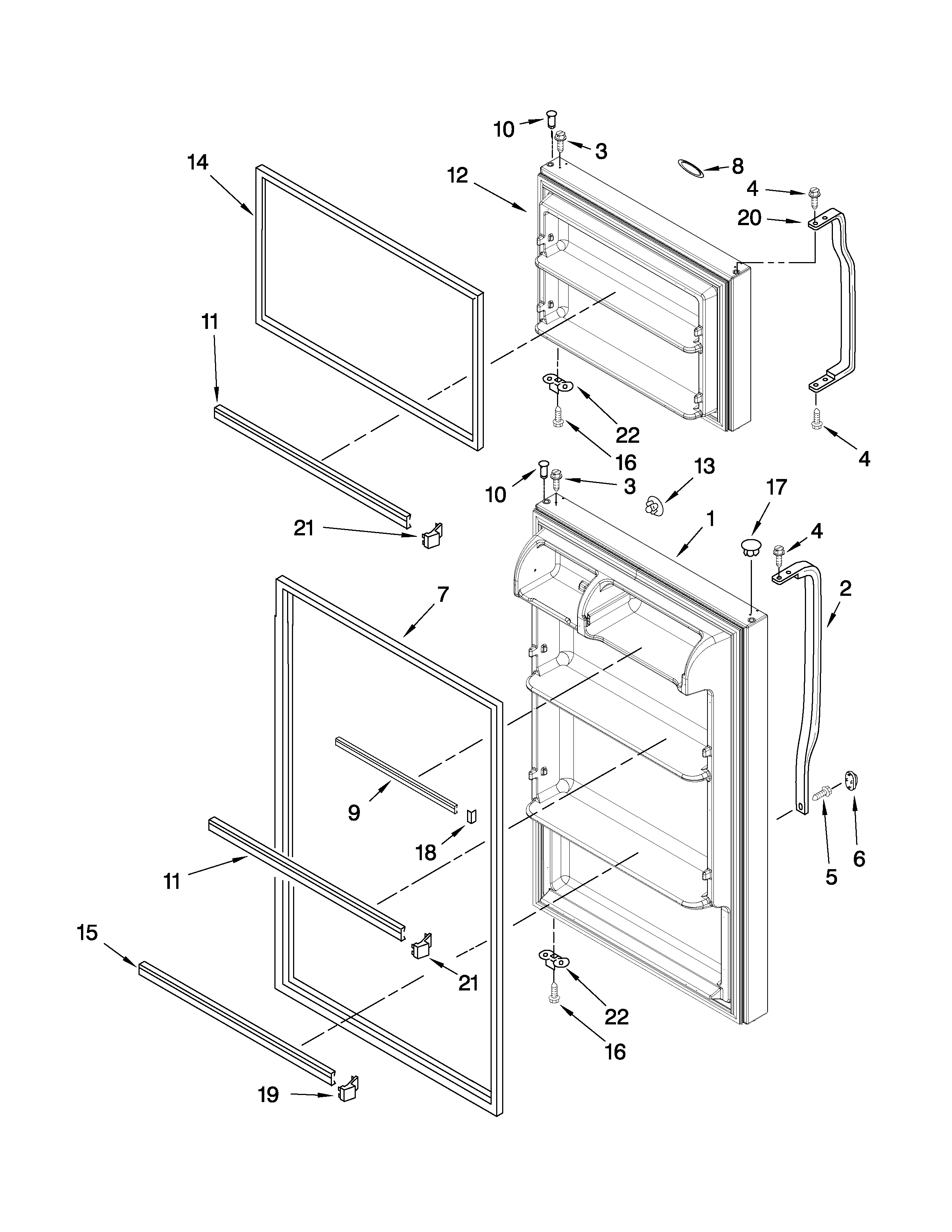 Estate T4TXNWFWT00 door parts diagram
