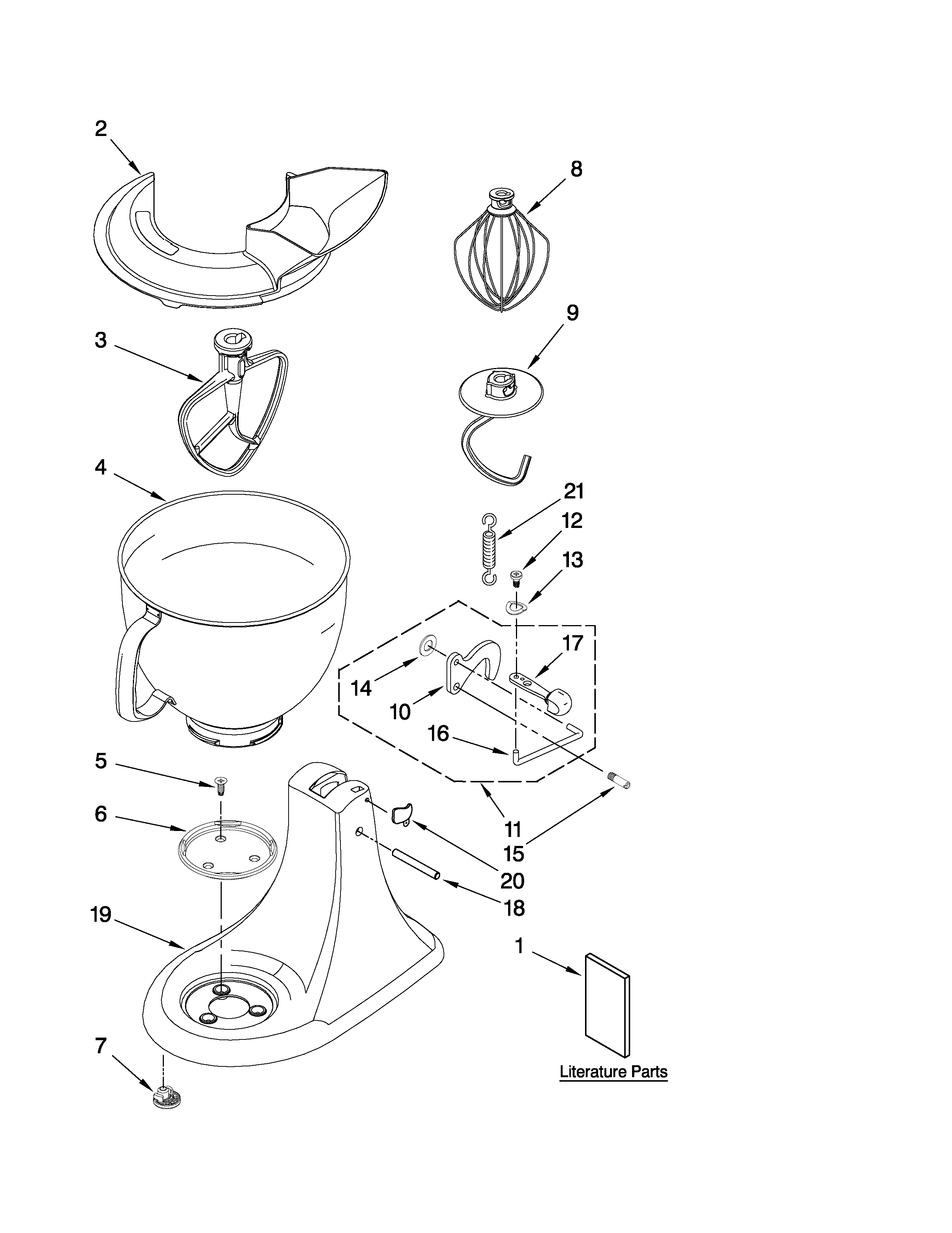 KitchenAid 5KSM156PSECA4 base and pedestal unit diagram
