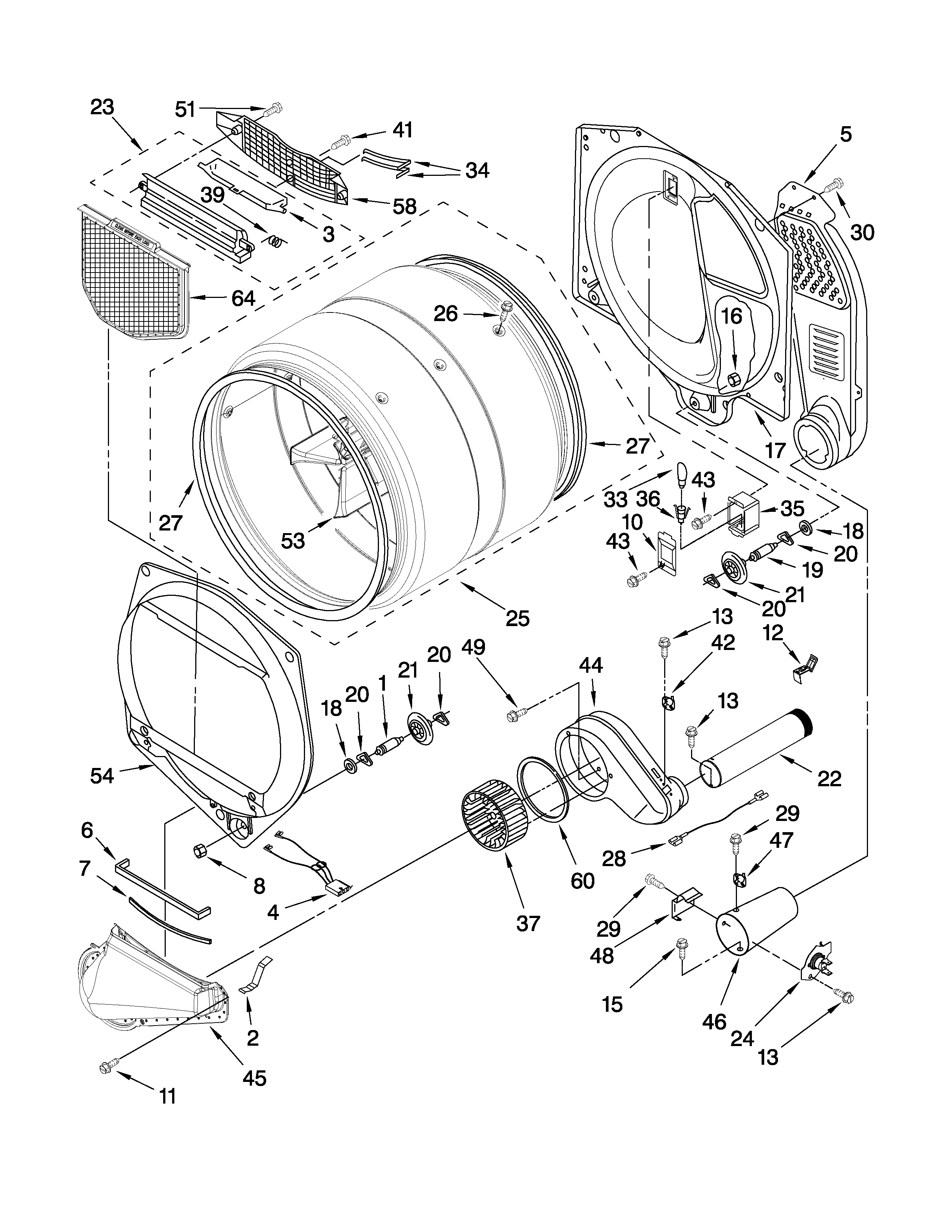 Whirlpool WGD9450WW0 bulkhead parts diagram
