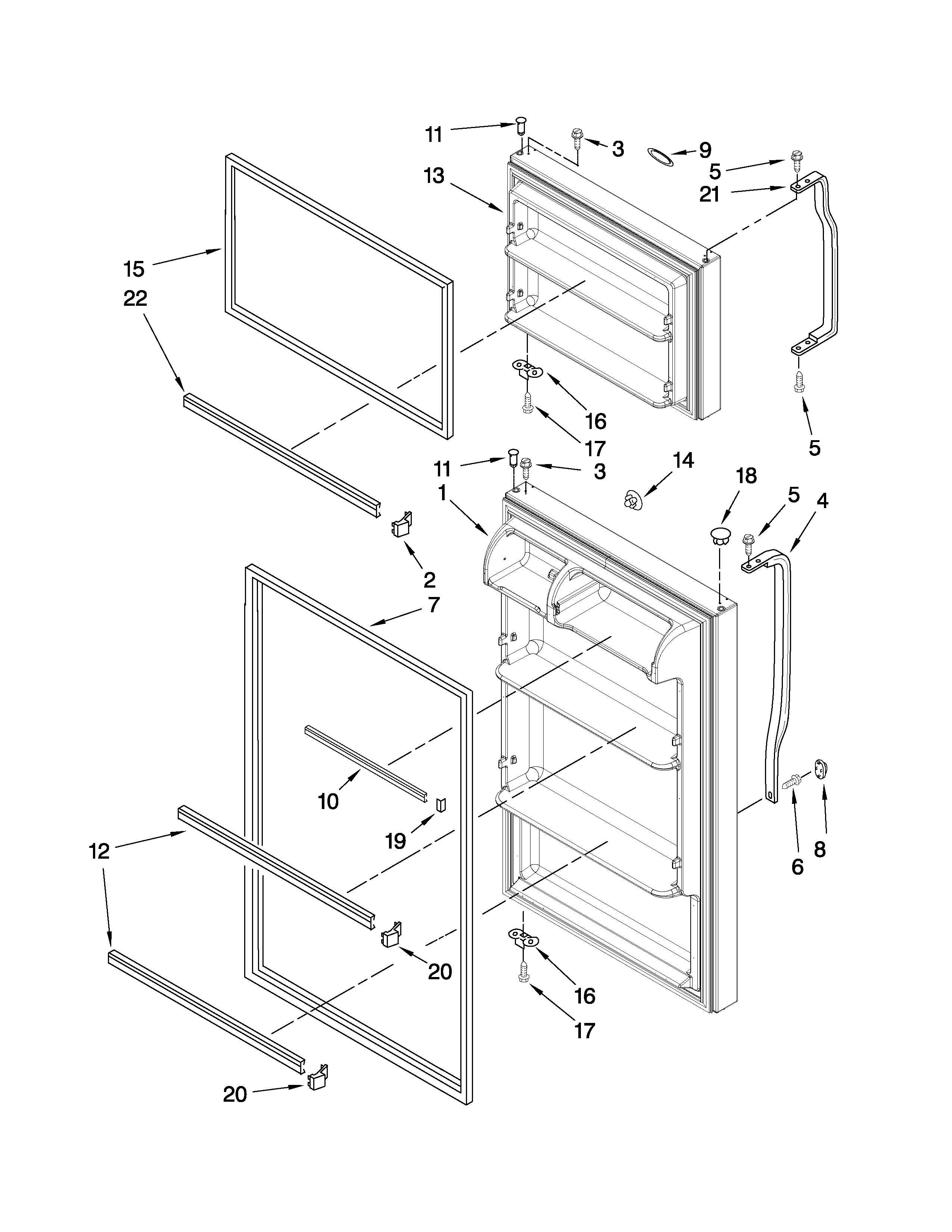 Estate T6TXNWFWQ00 door parts diagram