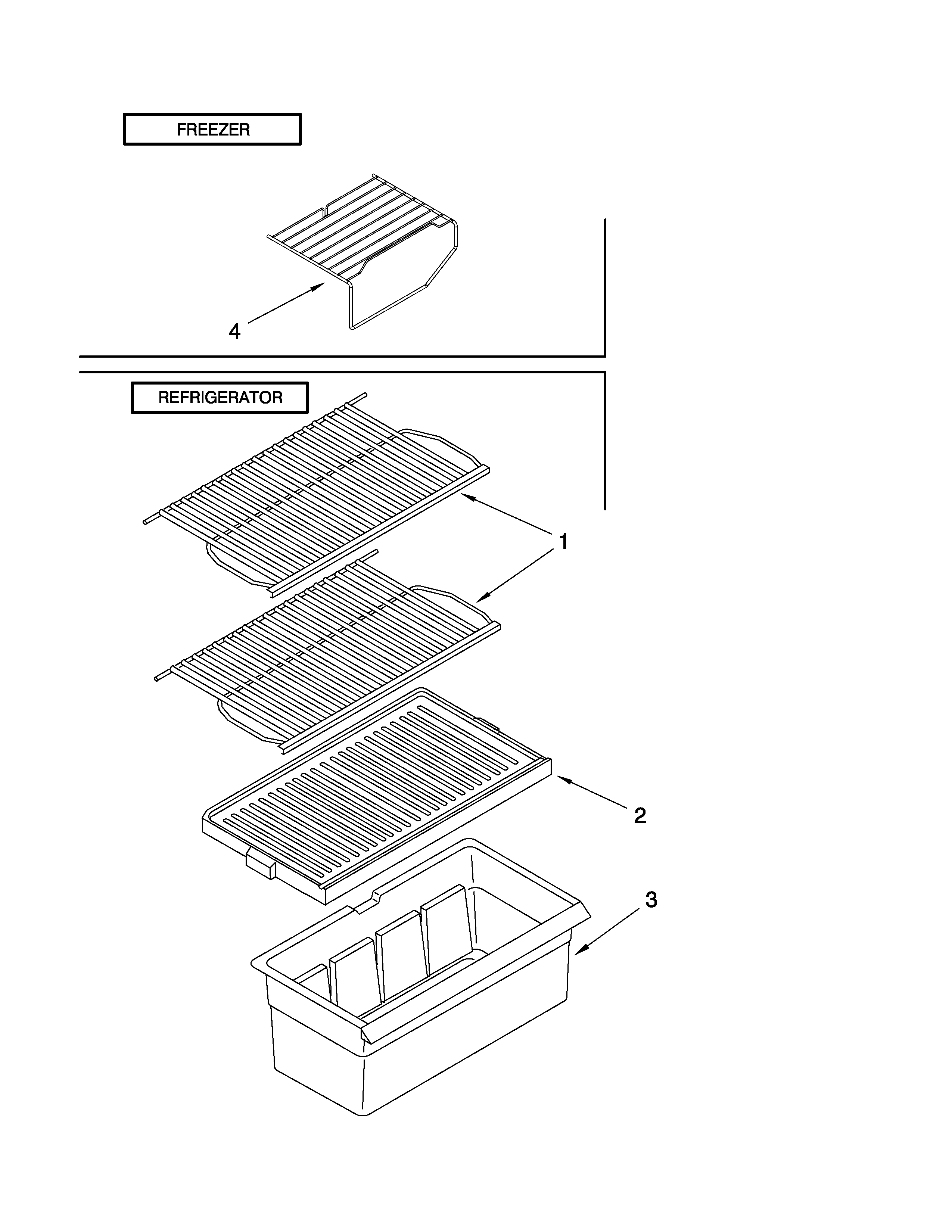 Estate T6TXNWFWQ00 shelf parts diagram