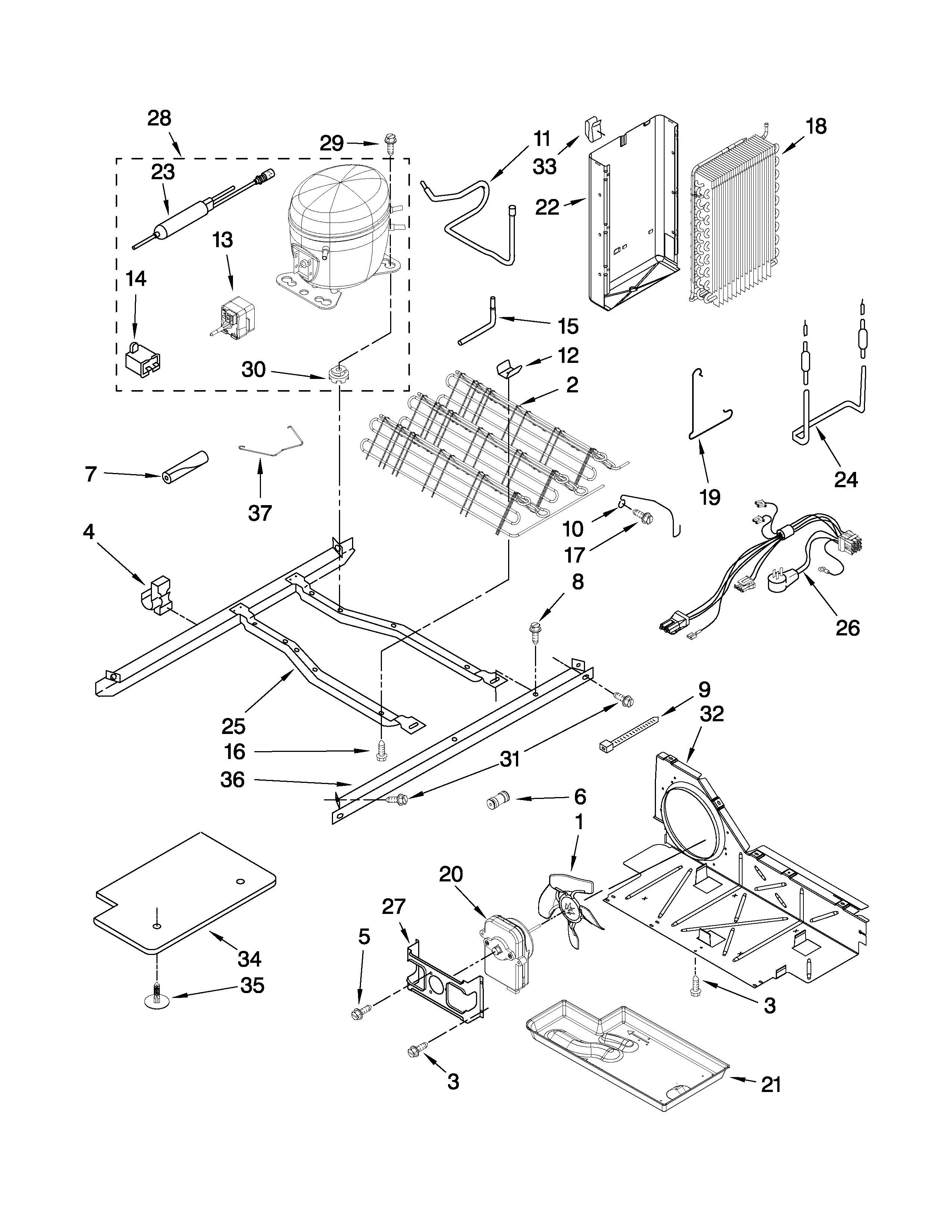 Whirlpool ED5FVGXWS00 unit parts diagram