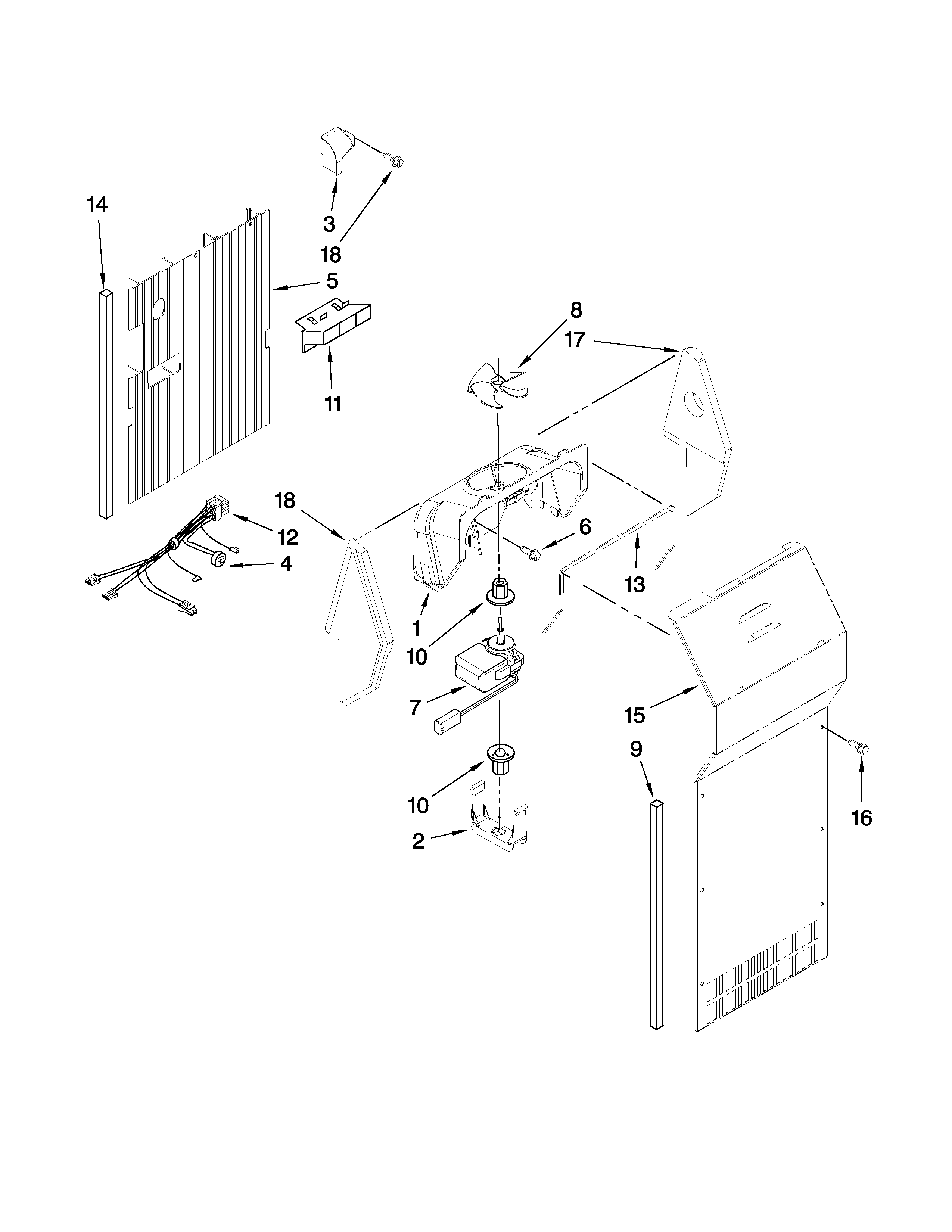 Whirlpool ED5FVGXWS00 air flow parts diagram