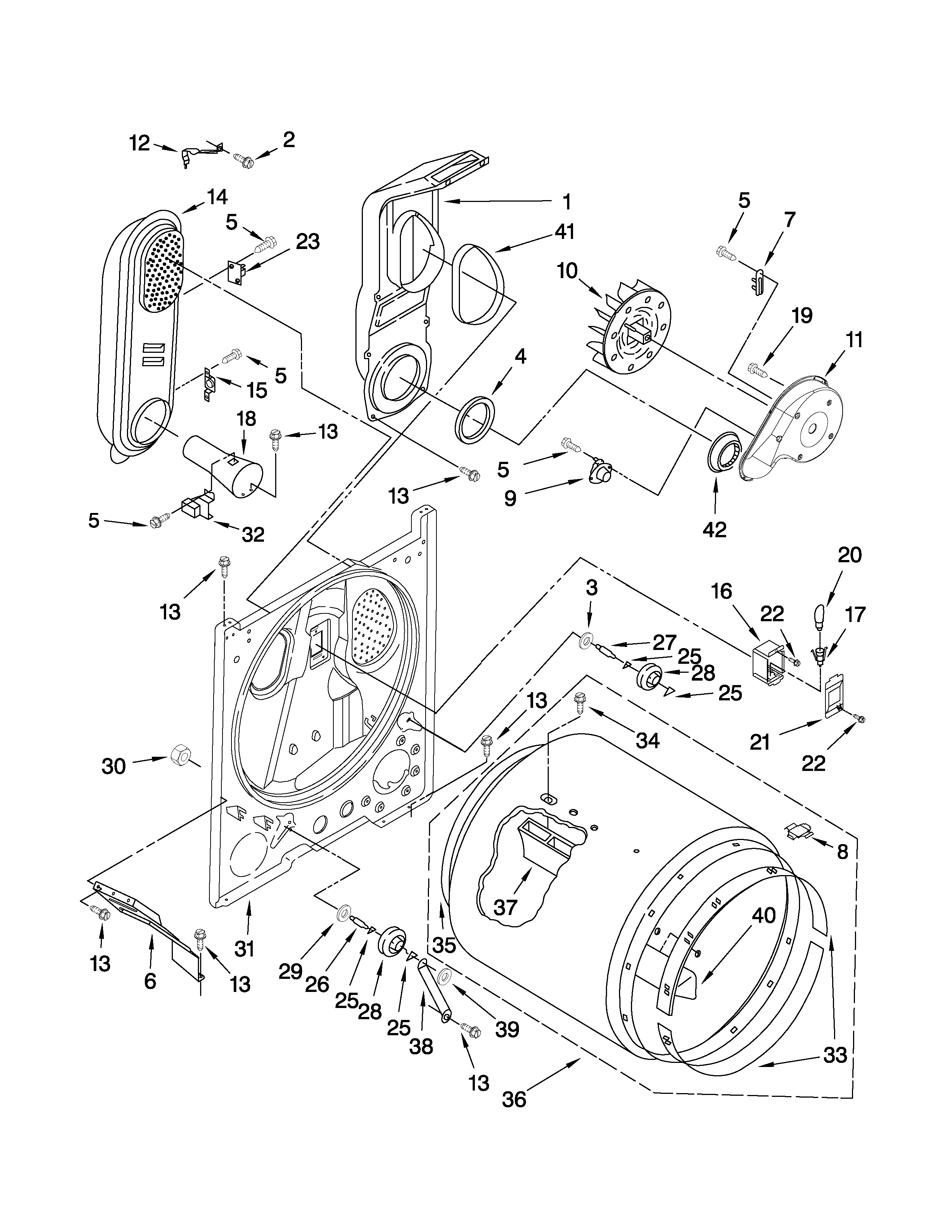 Whirlpool WGD5100VQ1 bulkhead parts diagram