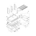 Whirlpool W9RXXMFWB00 shelf parts diagram