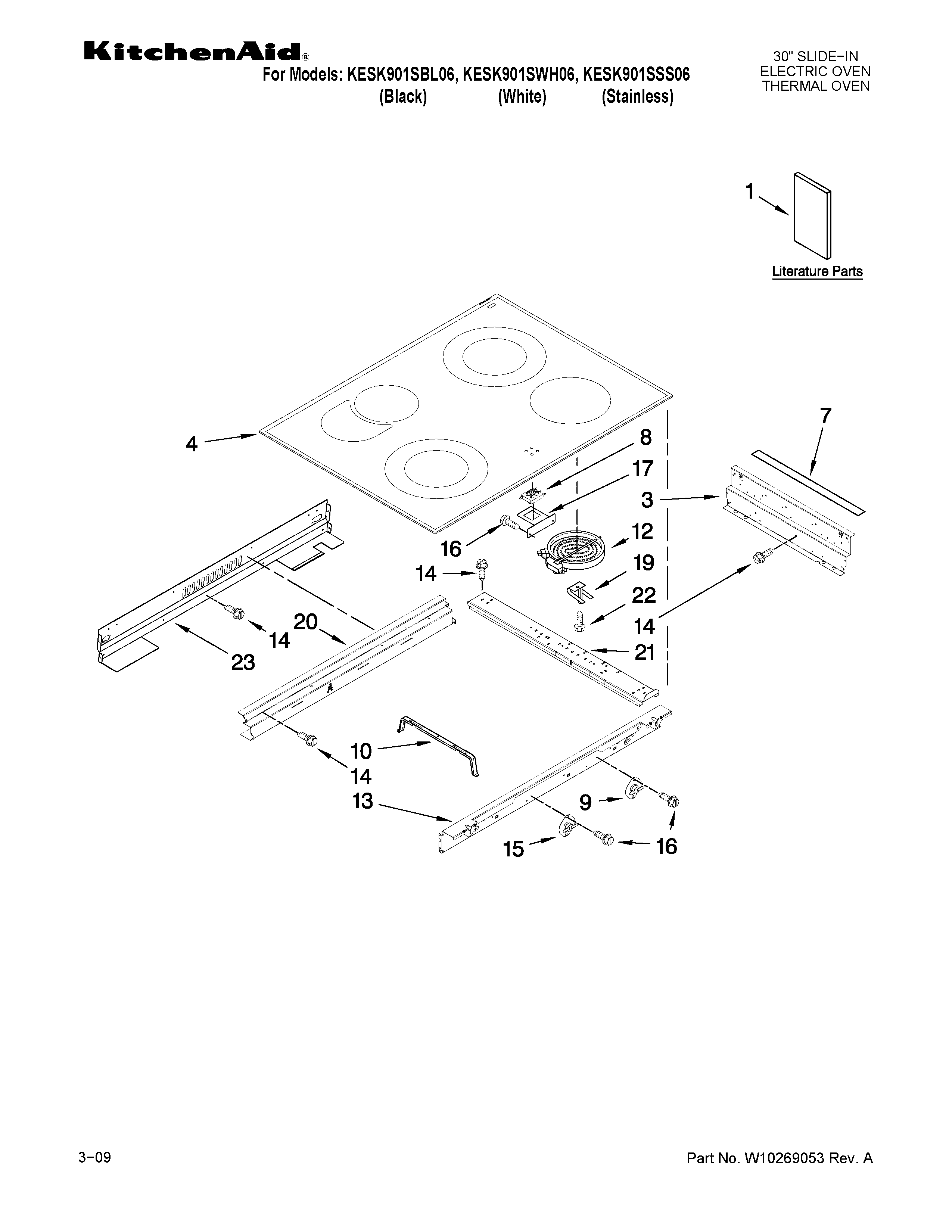 KitchenAid KESK901SSS06 cooktop parts diagram