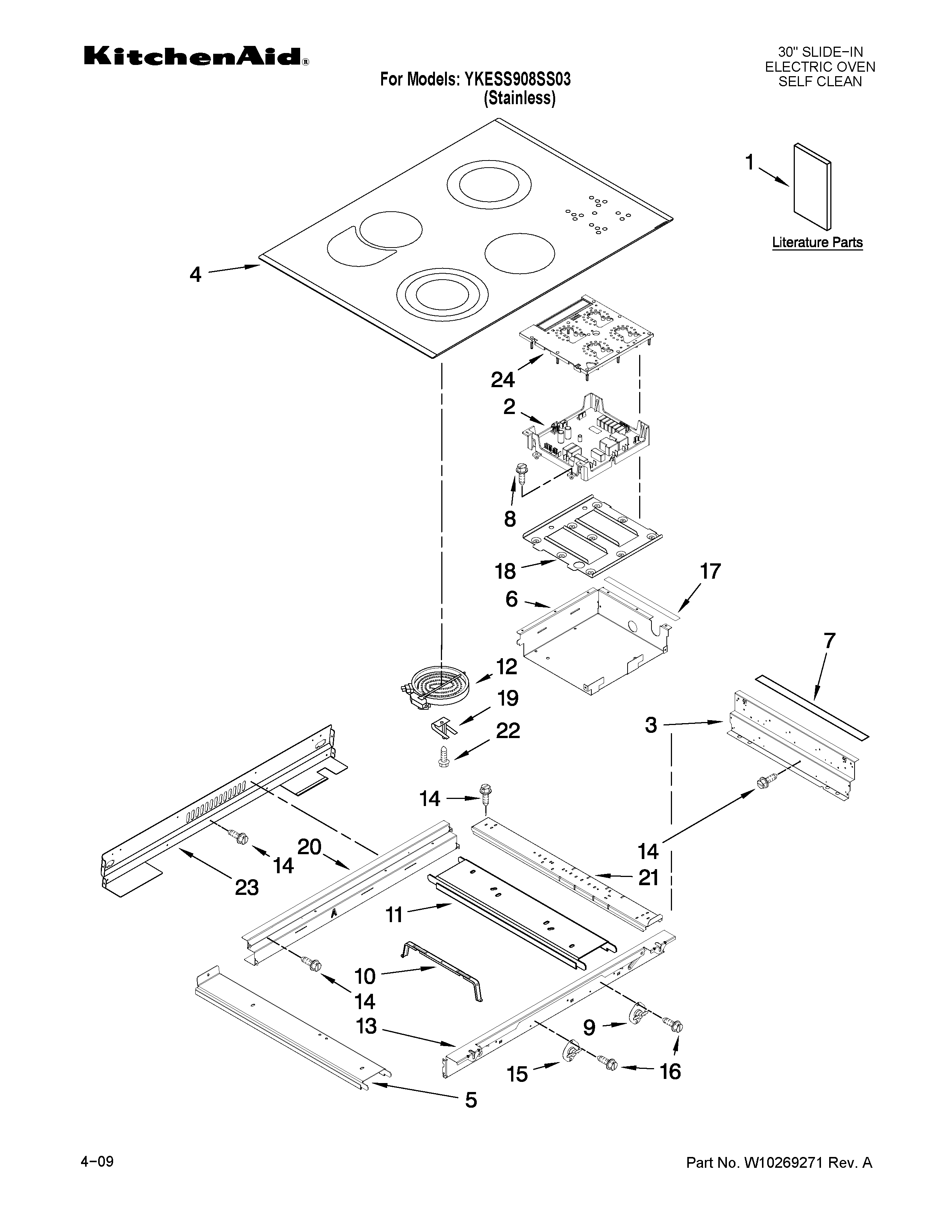 KitchenAid YKESS908SS03 cooktop parts diagram
