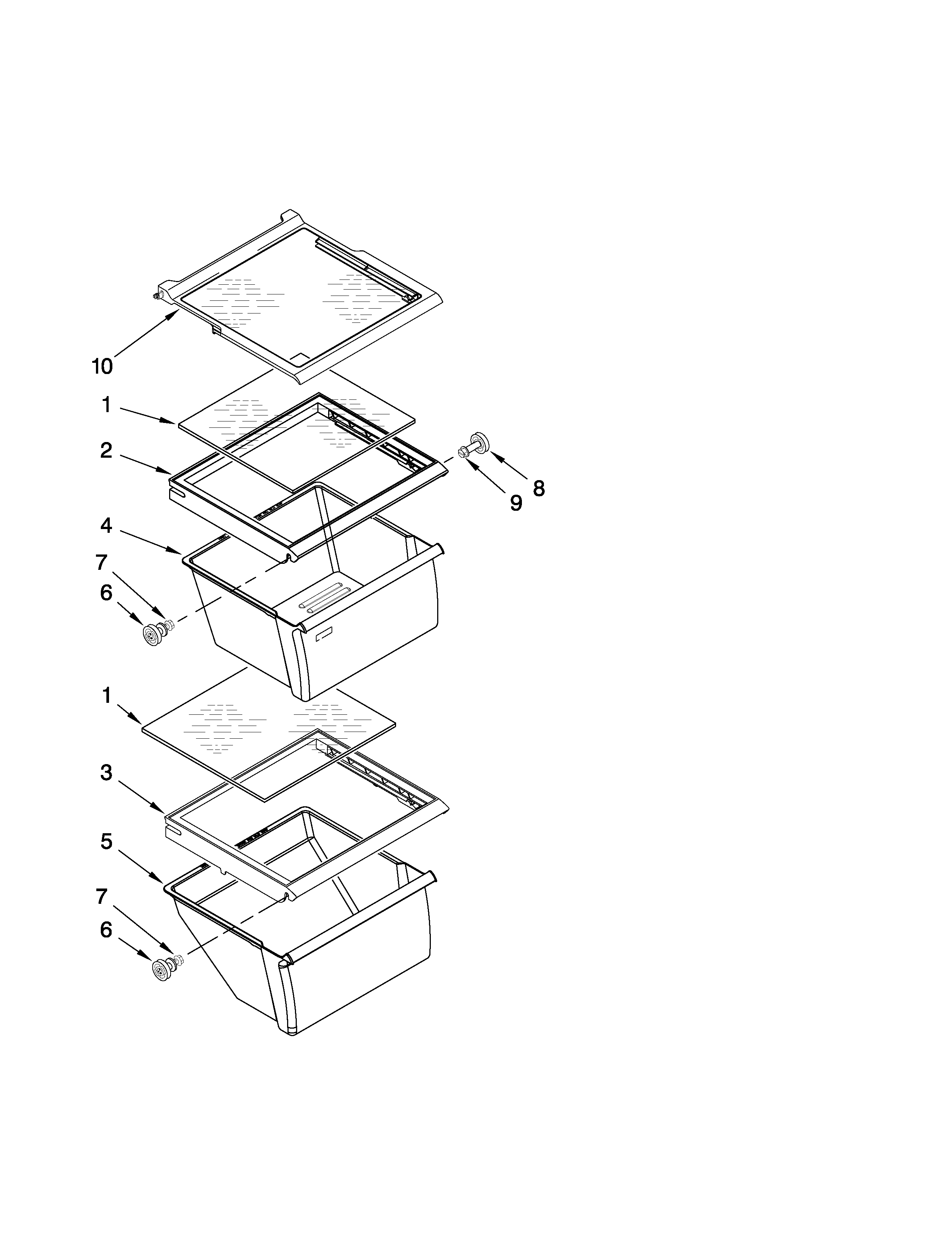 Whirlpool ED5NHGXVQ01 refrigerator shelf parts diagram