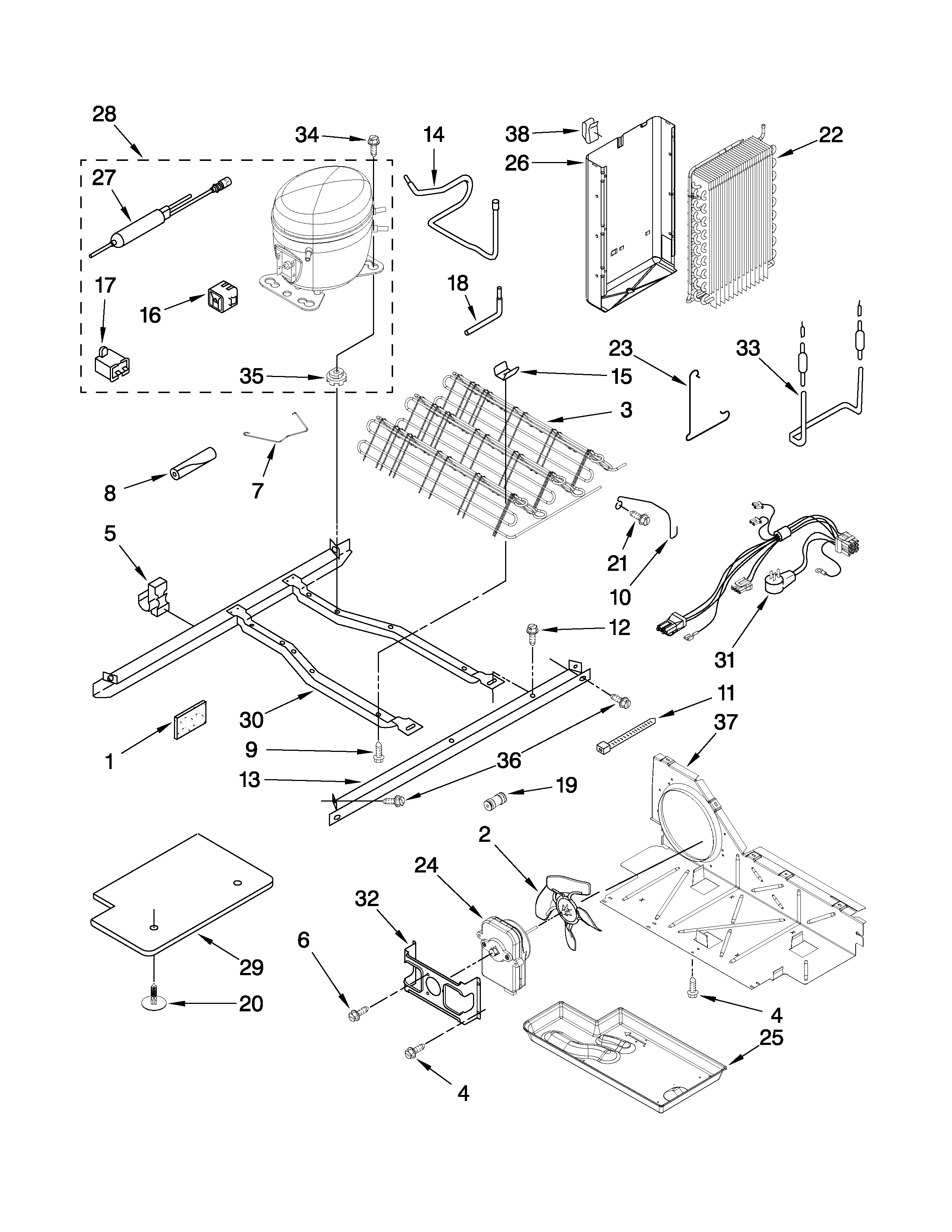 Whirlpool ED5NHGXVQ01 unit parts diagram