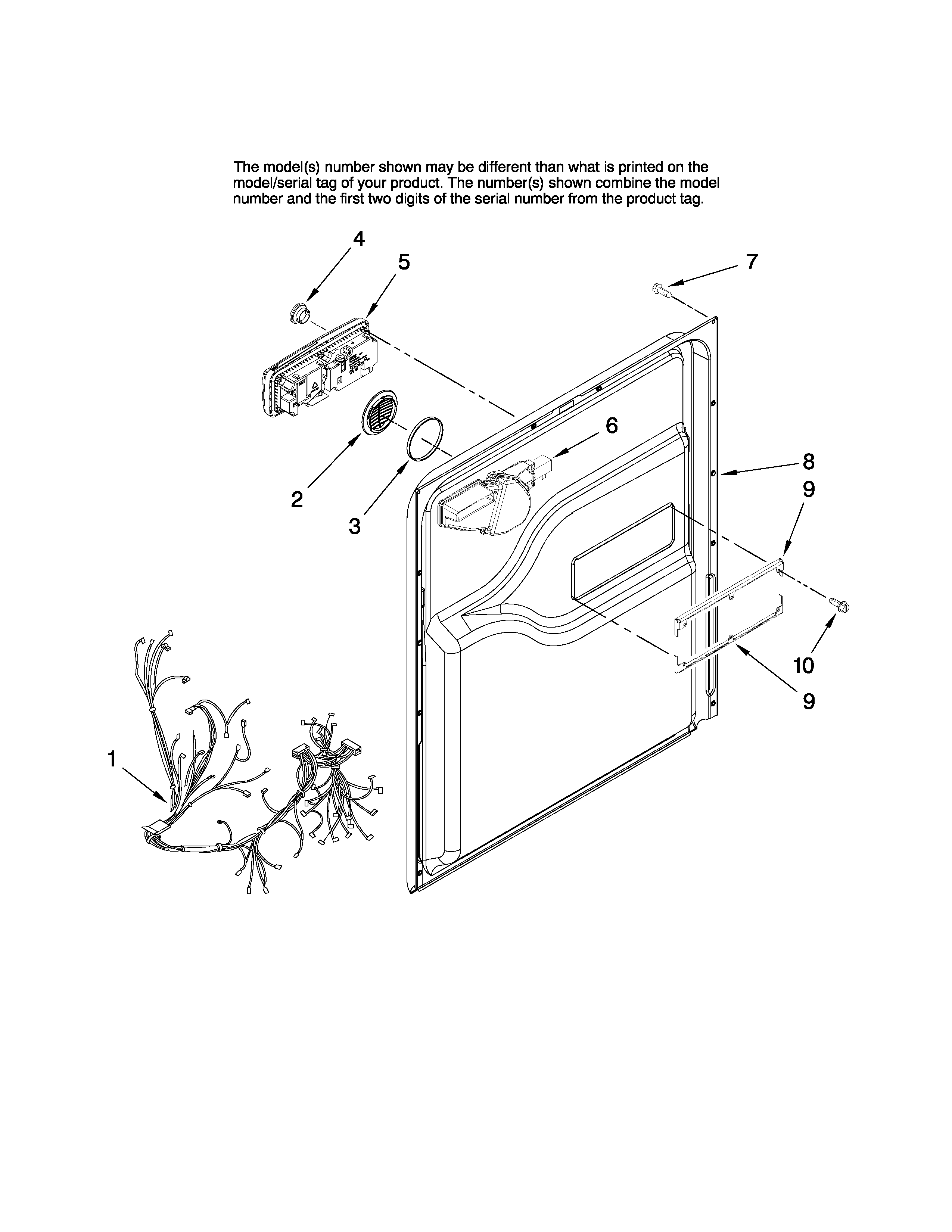 Maytag MDBH945AWB42 door and latch parts diagram