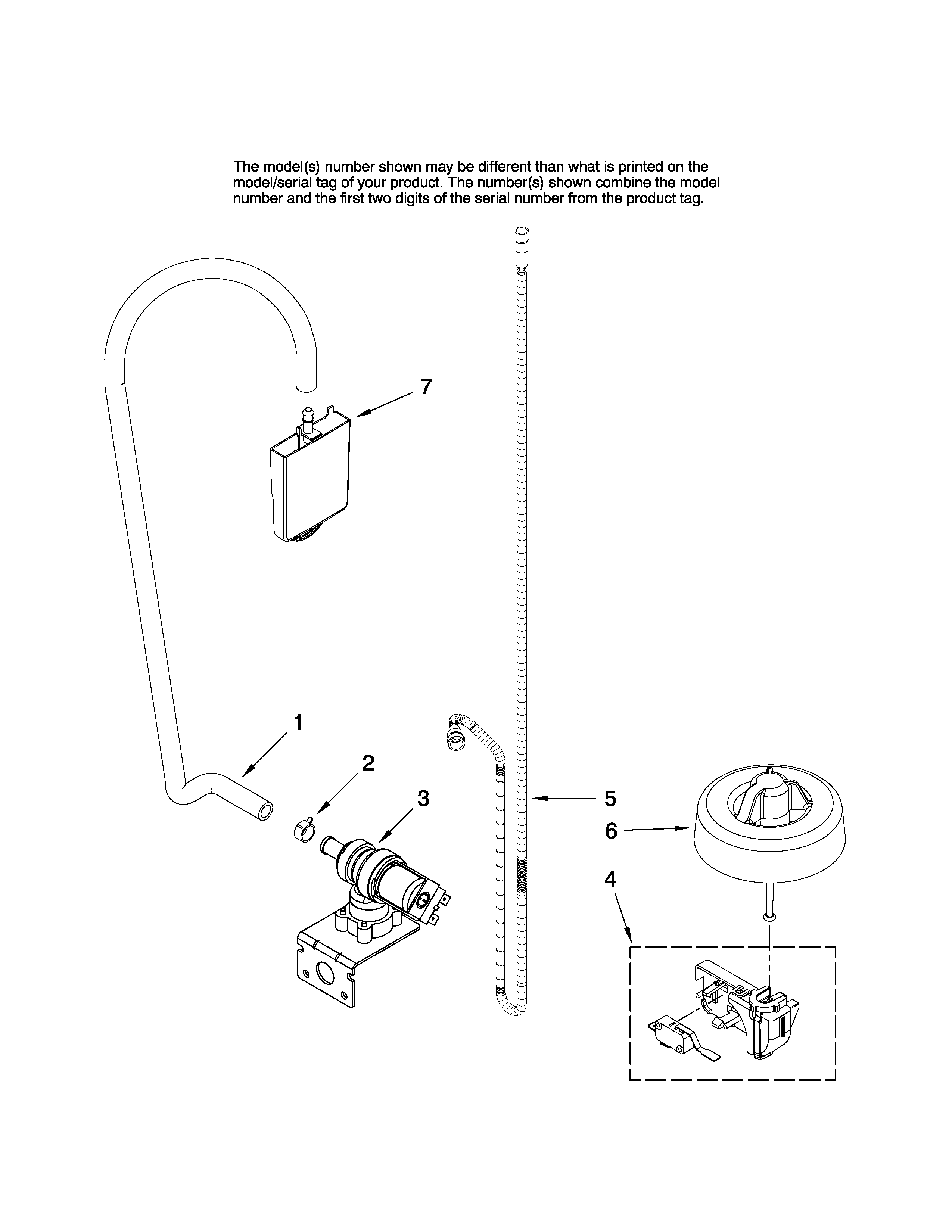 Maytag MDBH945AWB42 fill and overfill parts diagram