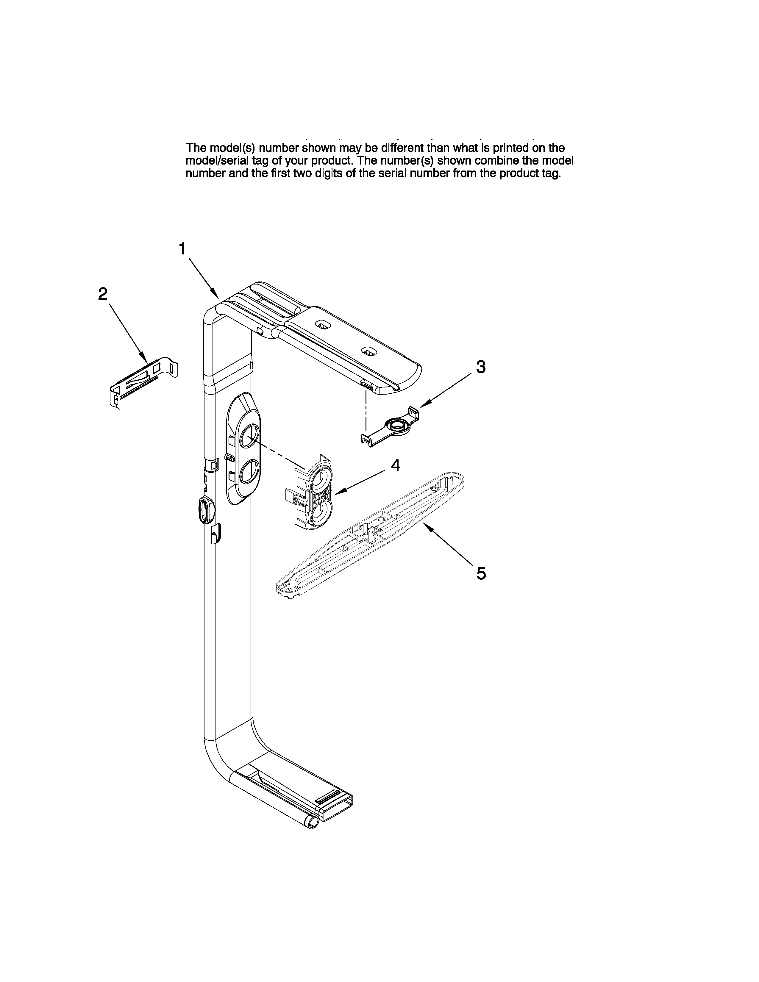 Jenn-Air JDB1095AWB42 upper wash and rinse parts diagram