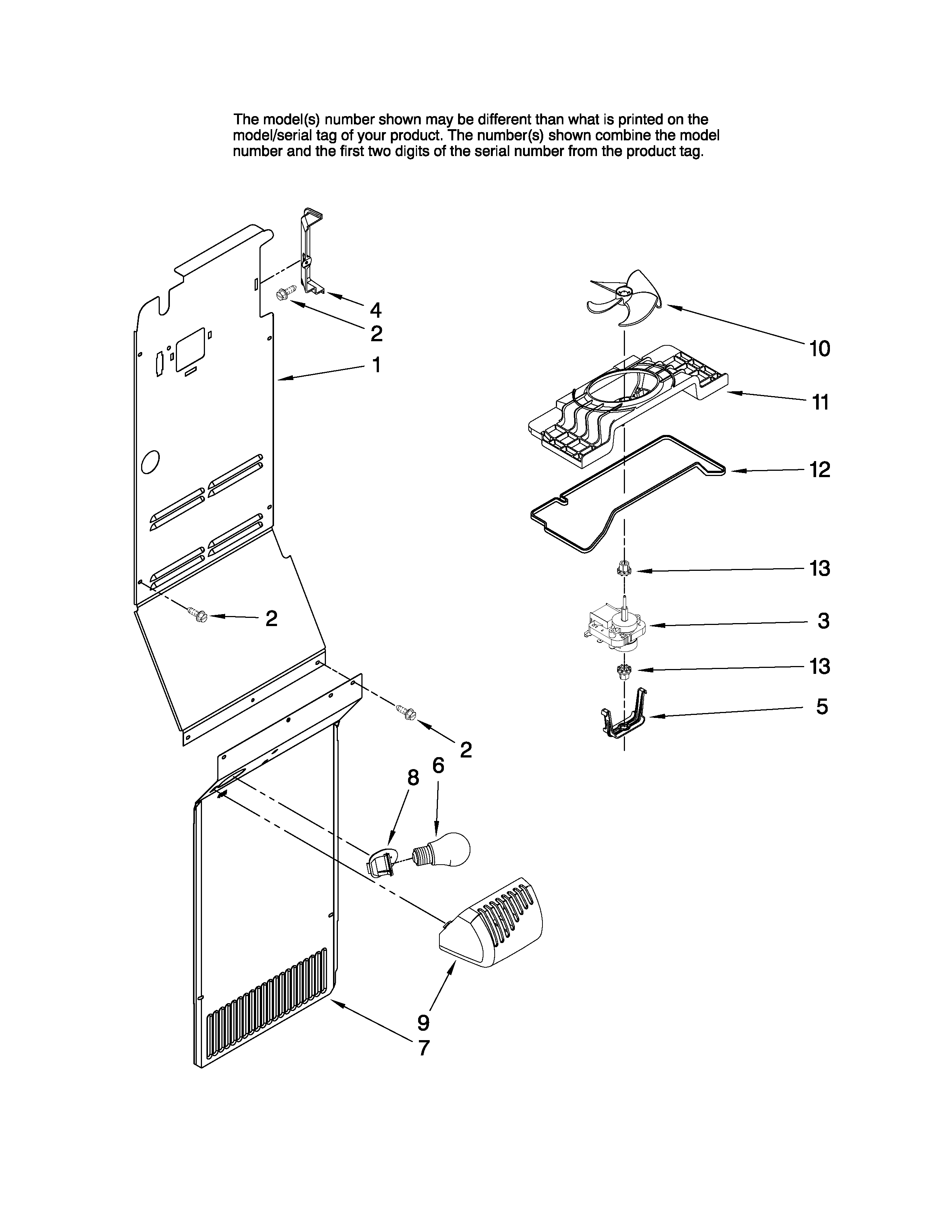 Amana AS2626GEKW13 air flow parts diagram