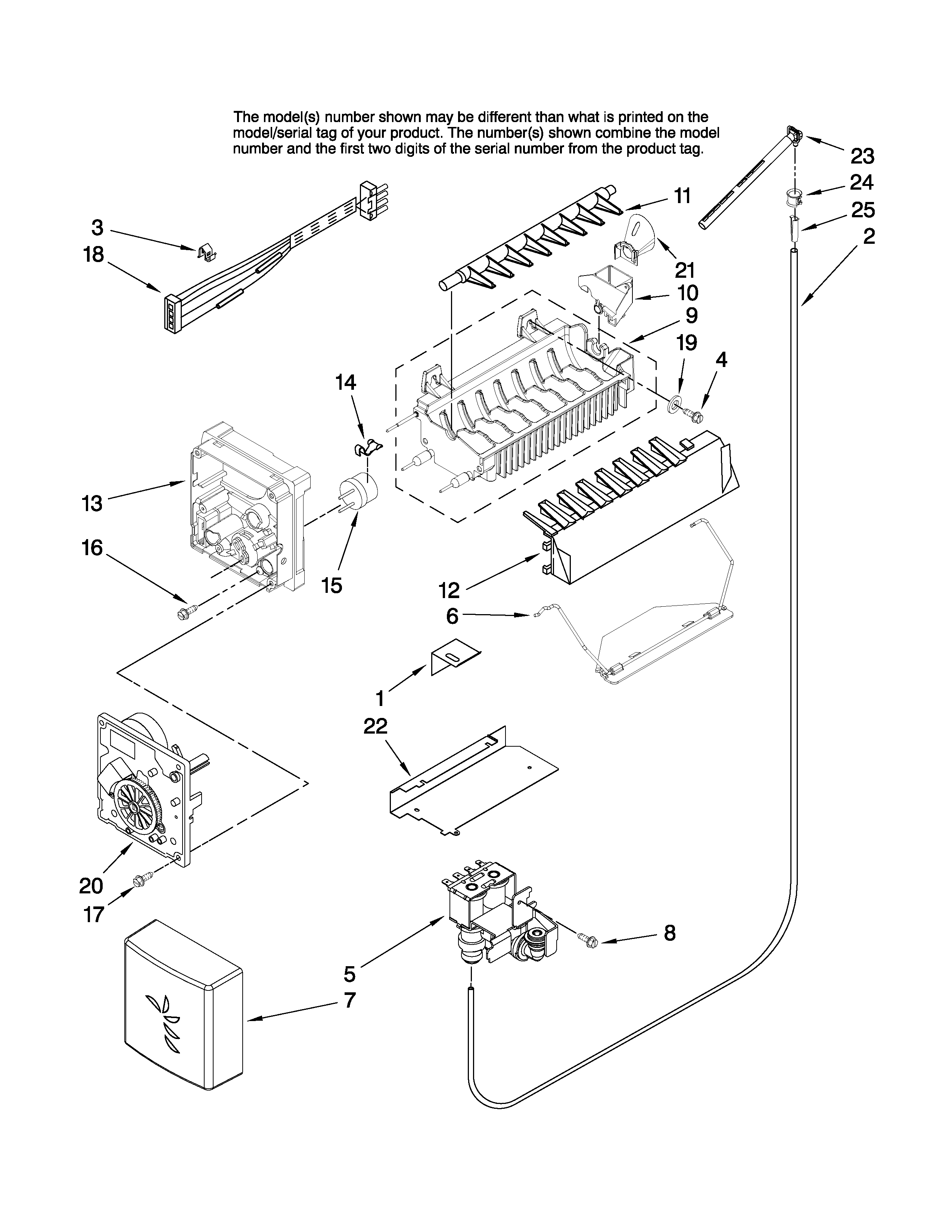 Amana AS2626GEKW13 icemaker parts diagram