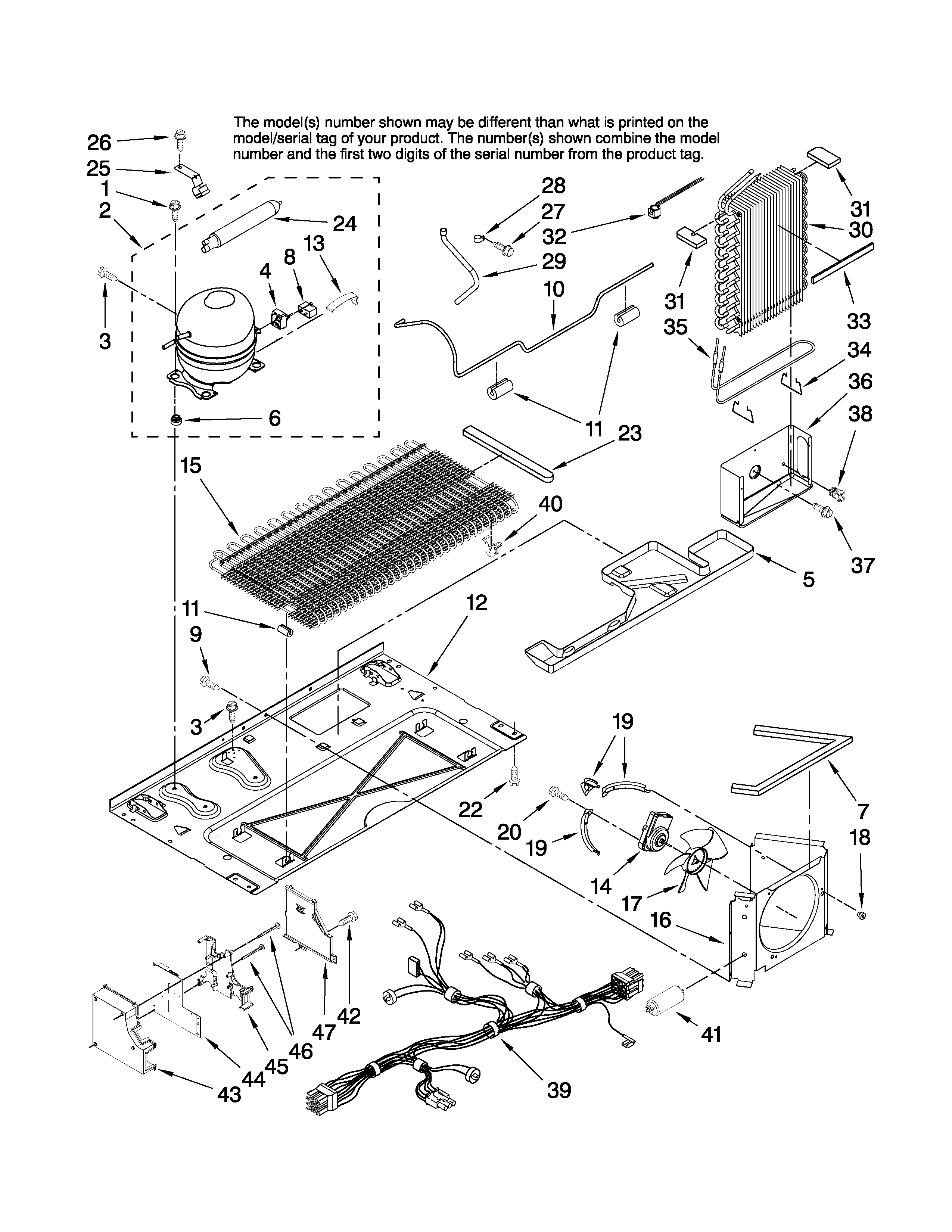 Jenn-Air JS2628HEKB13 unit parts diagram