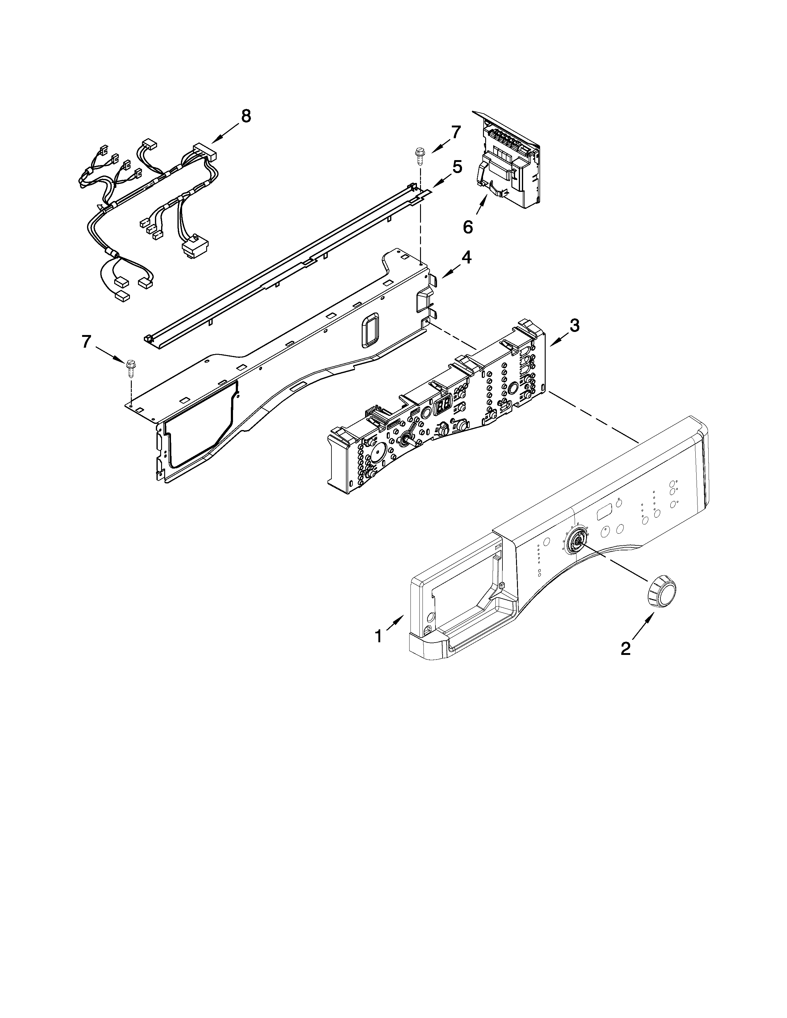 Maytag MHWZ600WR00 control panel parts diagram