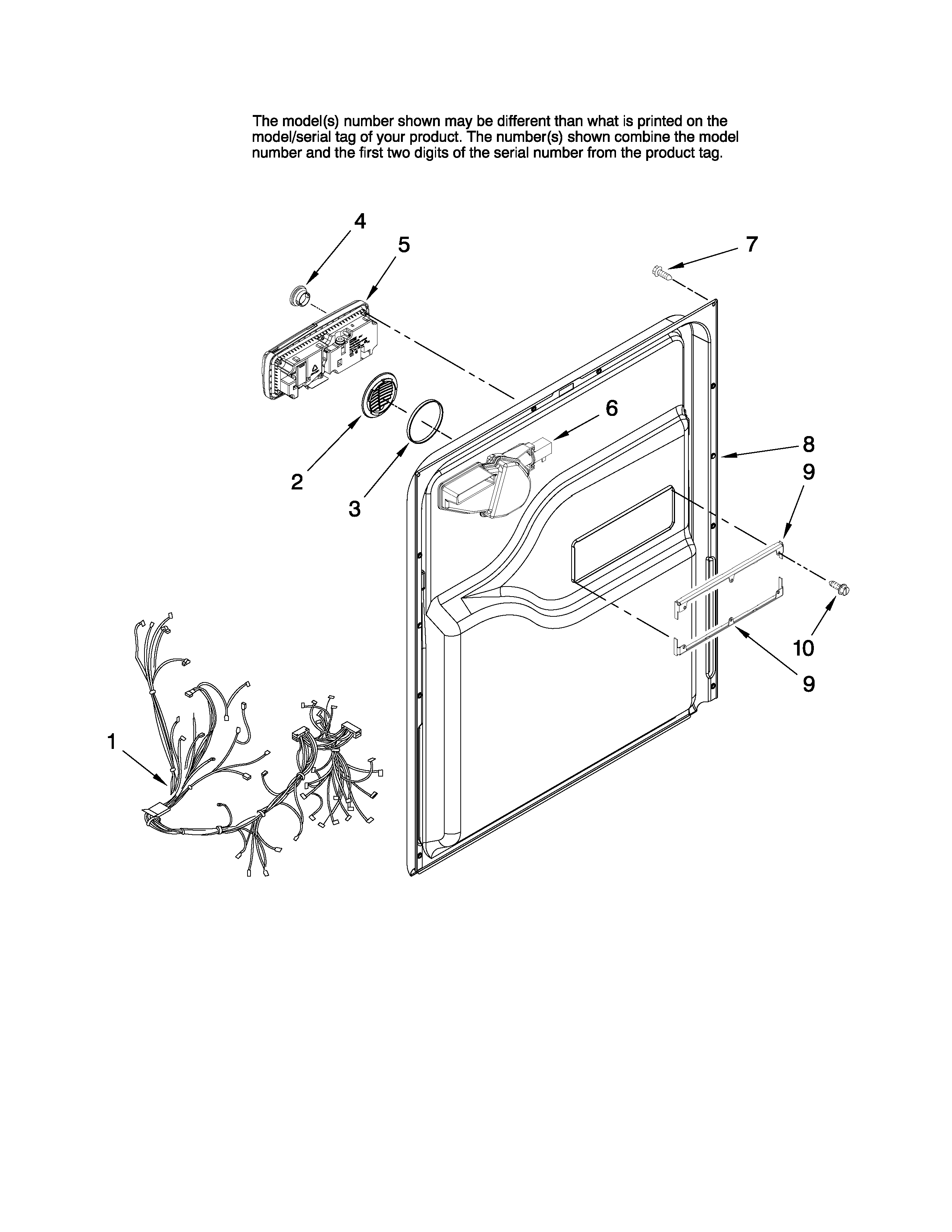 Maytag MDB4651AWW0 door and latch parts diagram