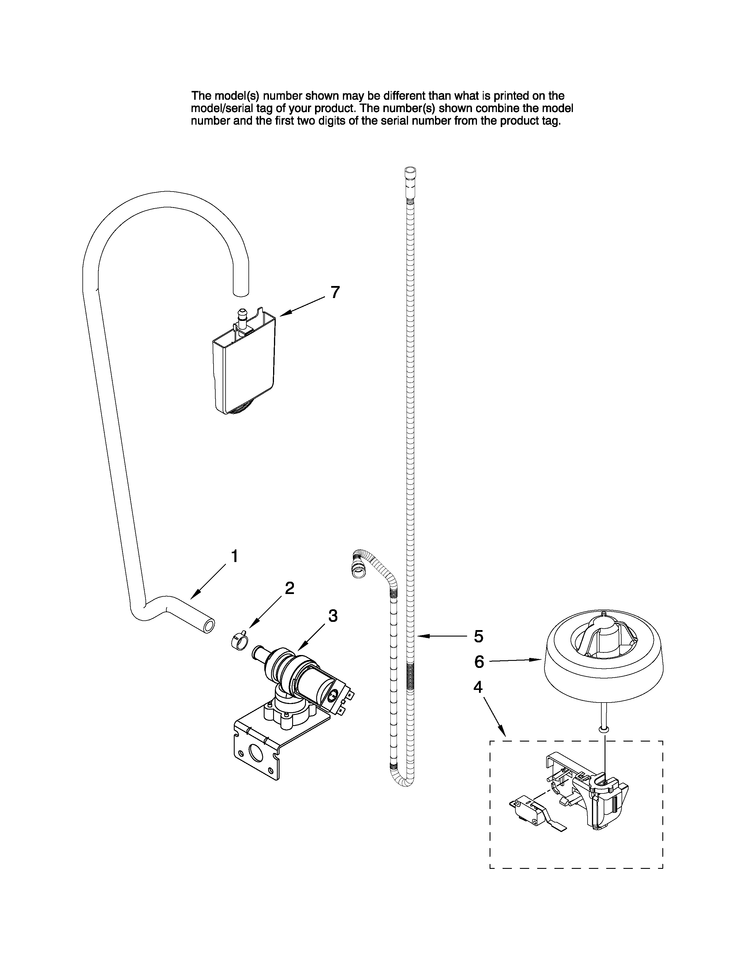 Maytag MDB4651AWW0 fill and overfill parts diagram